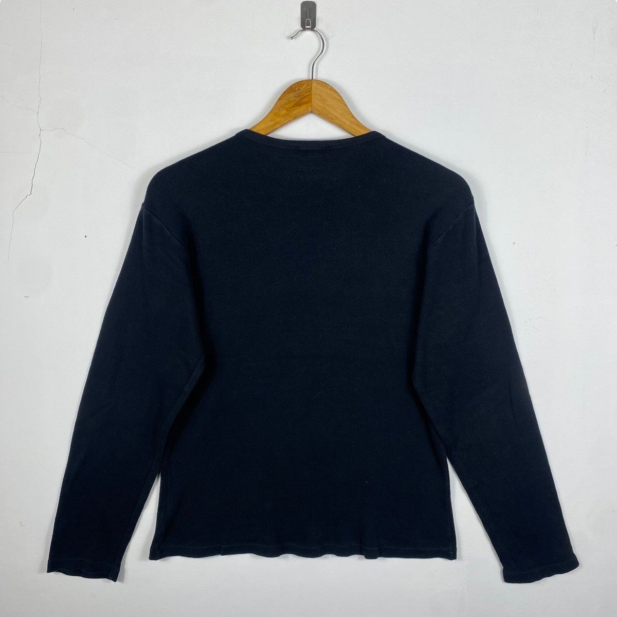 Designer × agnes b. AGNES. B Homme Paris Black Minimalist Long Sleeve Tee Shirt Size M / US 6-8 / IT 42-44 - 2 Thumbnail