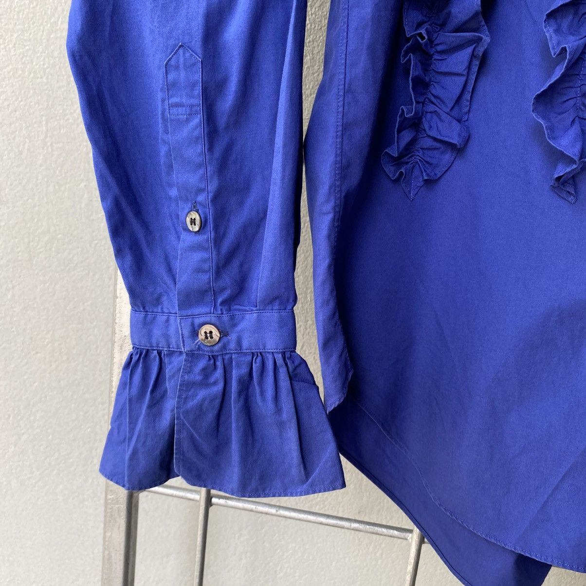 Masaki Matsushima MASAKI MATSUSHIMA Cobalt Ruffle Front Blouse Size US M / EU 48-50 / 2 - 15 Thumbnail