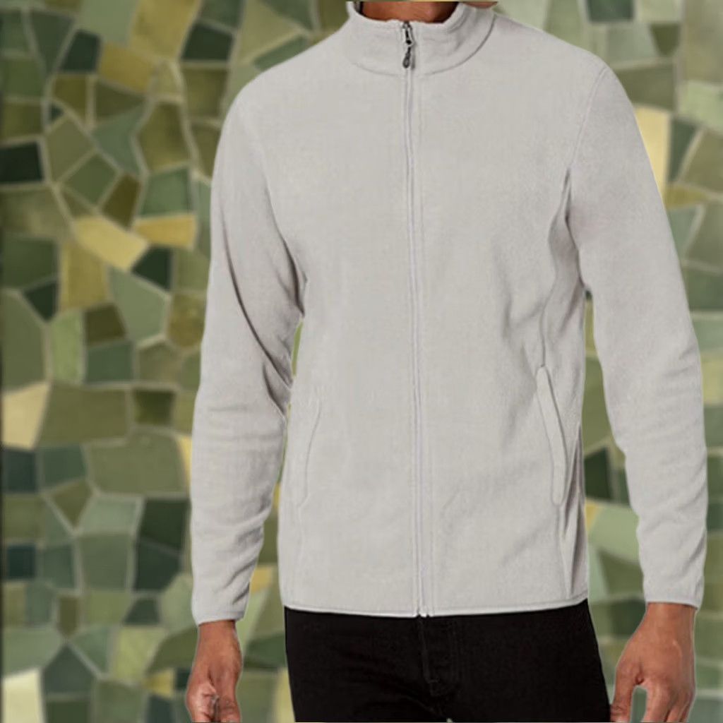 Essentials Amazon Essentials Men's Sweatshirt Full Zip Gray Long Sleeve Fleece Mock Neck Regular Size M Size US M / EU 48-50 / 2 - 1 Thumbnail