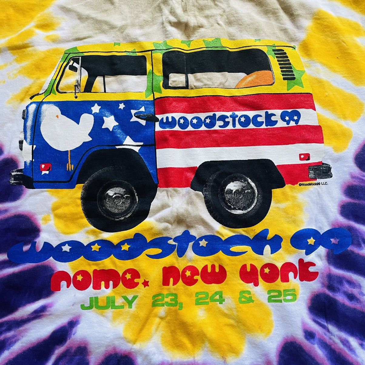 Vintage Vtg Woodstock 99 Volkswagen Bus Tie Dye Concert T-Shirt XL Size US XL / EU 56 / 4 - 3 Thumbnail