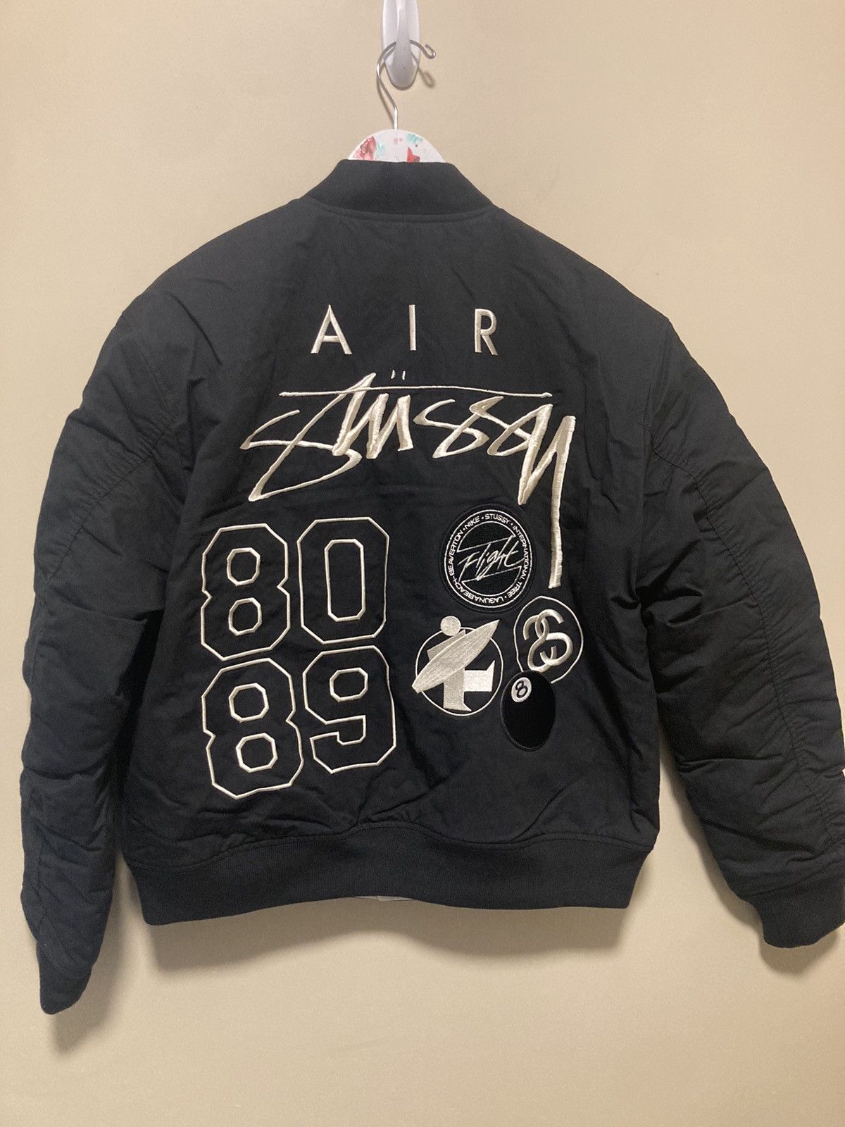 Nike Stussy x Nike 2023FW reversible varsity jacket size m black