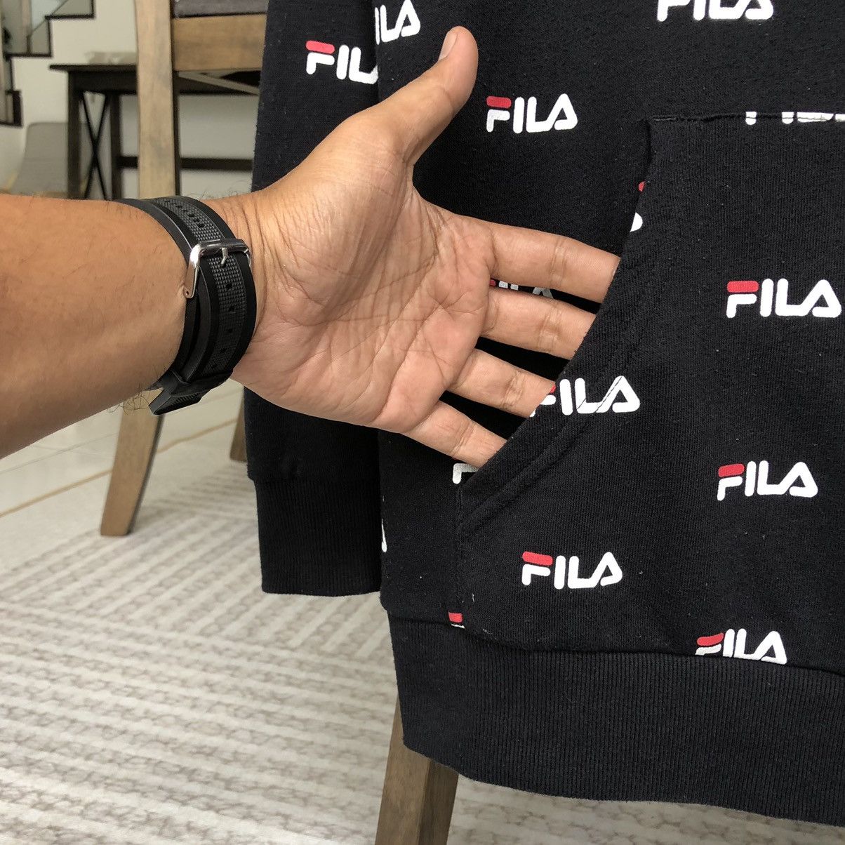 Fila Fila Logo Black All-over Printed Hoodie Sweatshirts Size US M / EU 48-50 / 2 - 4 Thumbnail