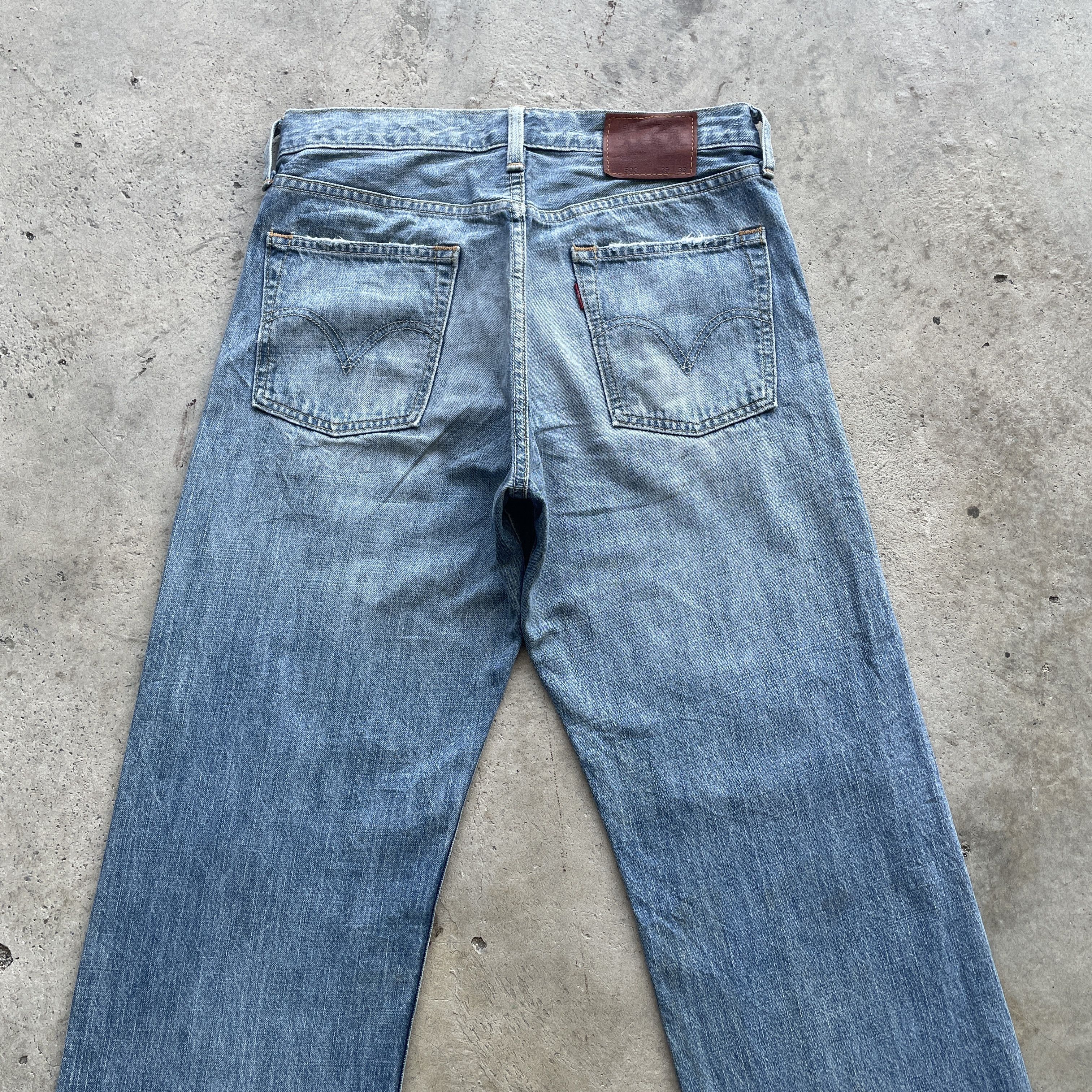 Levi's Vintage Clothing VINTAGE LEVI’S 503 DISTRESSED FADED DENIM JEANS PANTS W30 Size US 30 / EU 46 - 10 Thumbnail