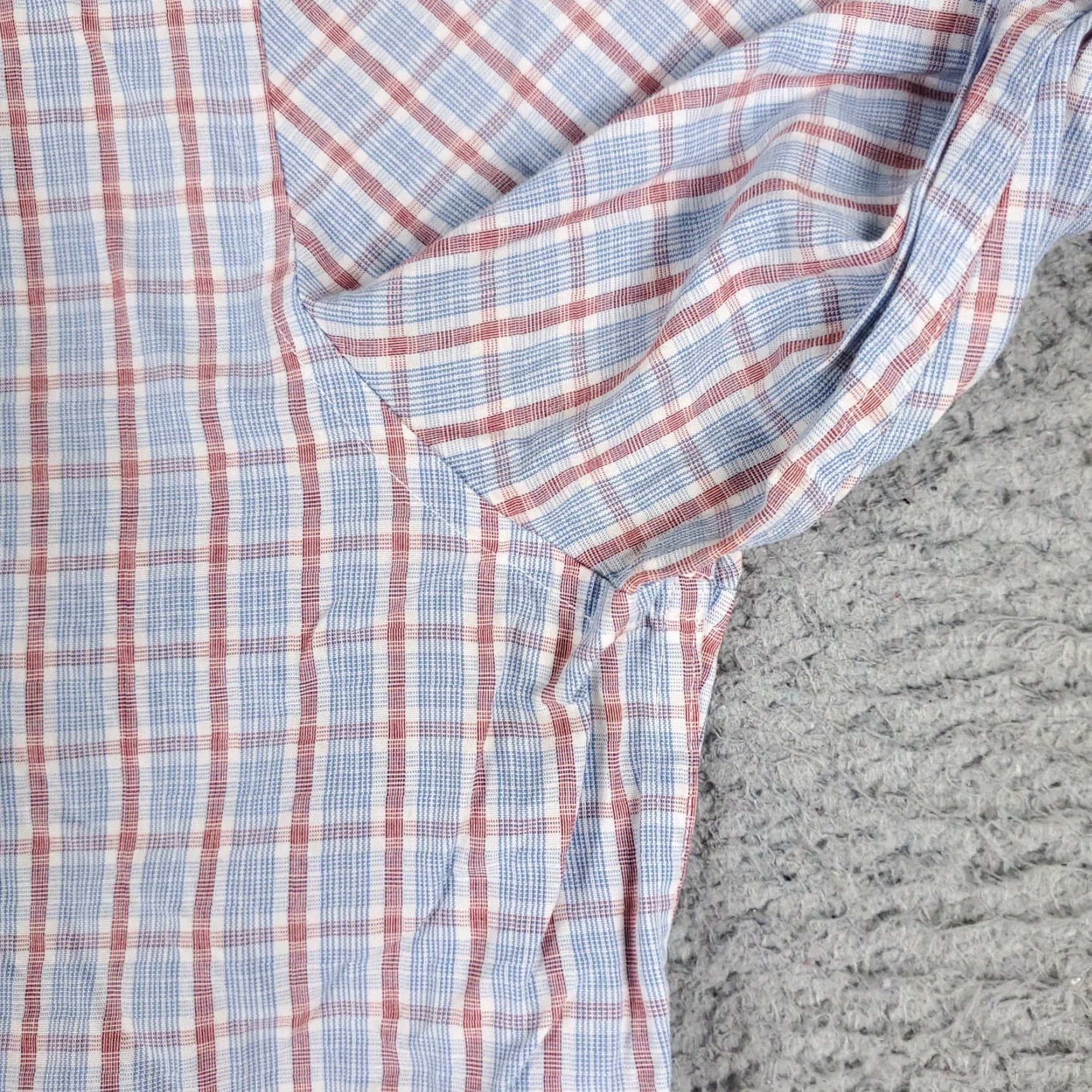 Original Penguin Original Penguin Shirt Adult 15.5 Blue Plaid Dress Shirt Long Sleeve Button Up Cotton Mens Size 40R - 4 Thumbnail