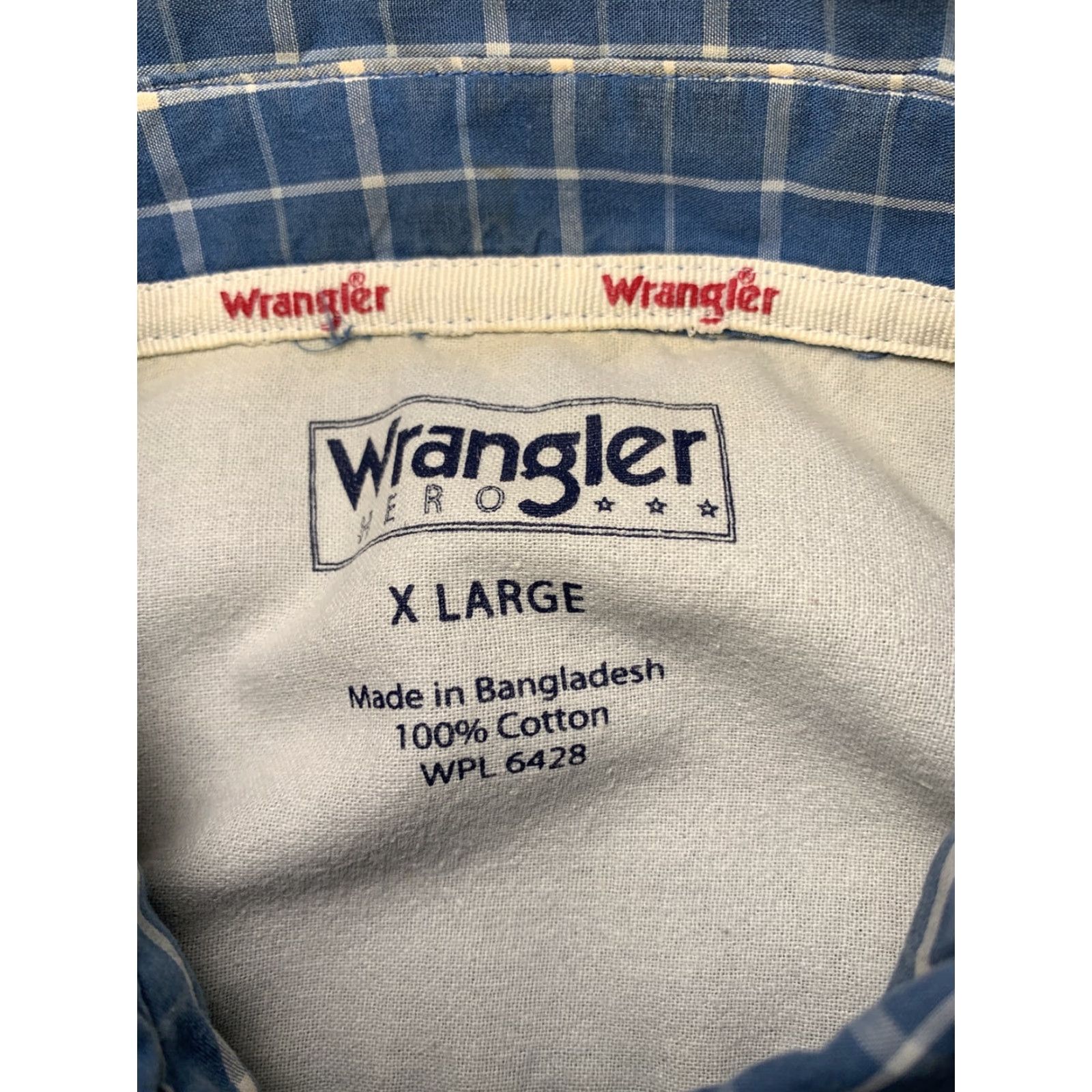 Wrangler Wrangler Short Sleeve Shirt Men's XL Blue White Plaid Button-Up Western Clothing Size US XL / EU 56 / 4 - 5 Thumbnail