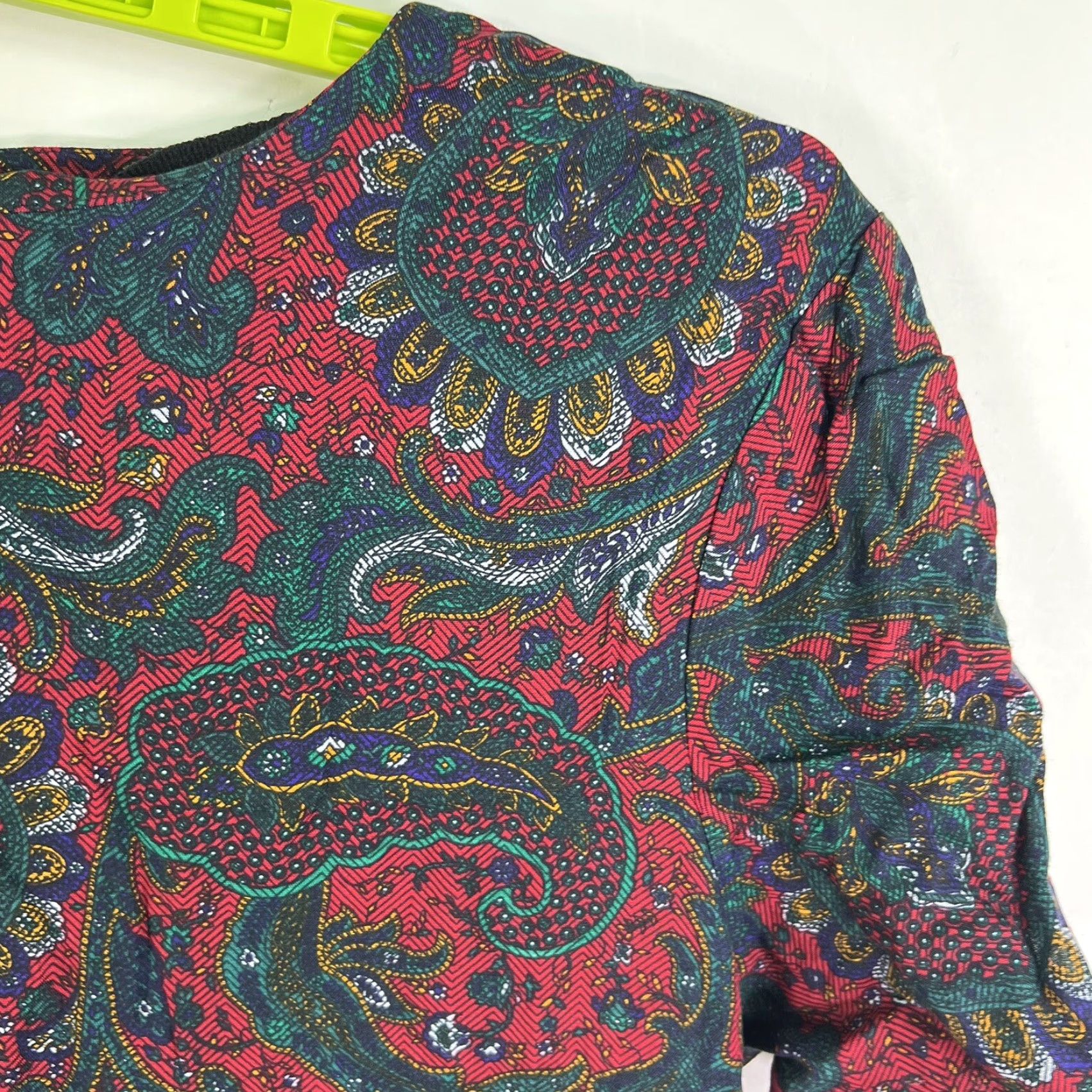 Vintage VINTAGE True Vintage Floral Paisley Pleated Drop Waist Dress Women's Size 14 Red Size XL / US 12-14 / IT 48-50 - 2 Thumbnail