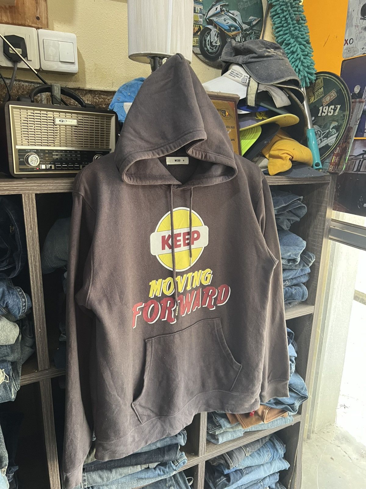 Japanese Brand 🔥Wego Keep Moving Forward Drawstring Hoodie Size US M / EU 48-50 / 2 - 8 Thumbnail