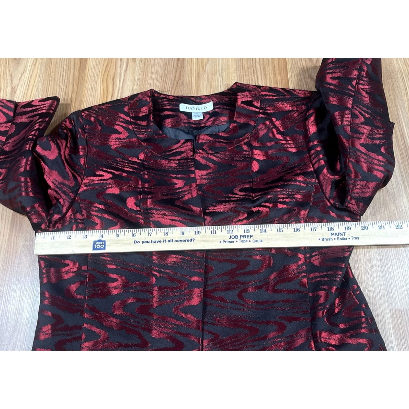 Vintage VINTAGE Danillo Blazer Woman’s 12 Red Black 100% Polyester Lined Jacket Coat Open NWT - Womens Blazer Jacket, Red Black, 12, Polyester, Open, NWT Size XL / US 12-14 / IT 48-50 - 5 Thumbnail