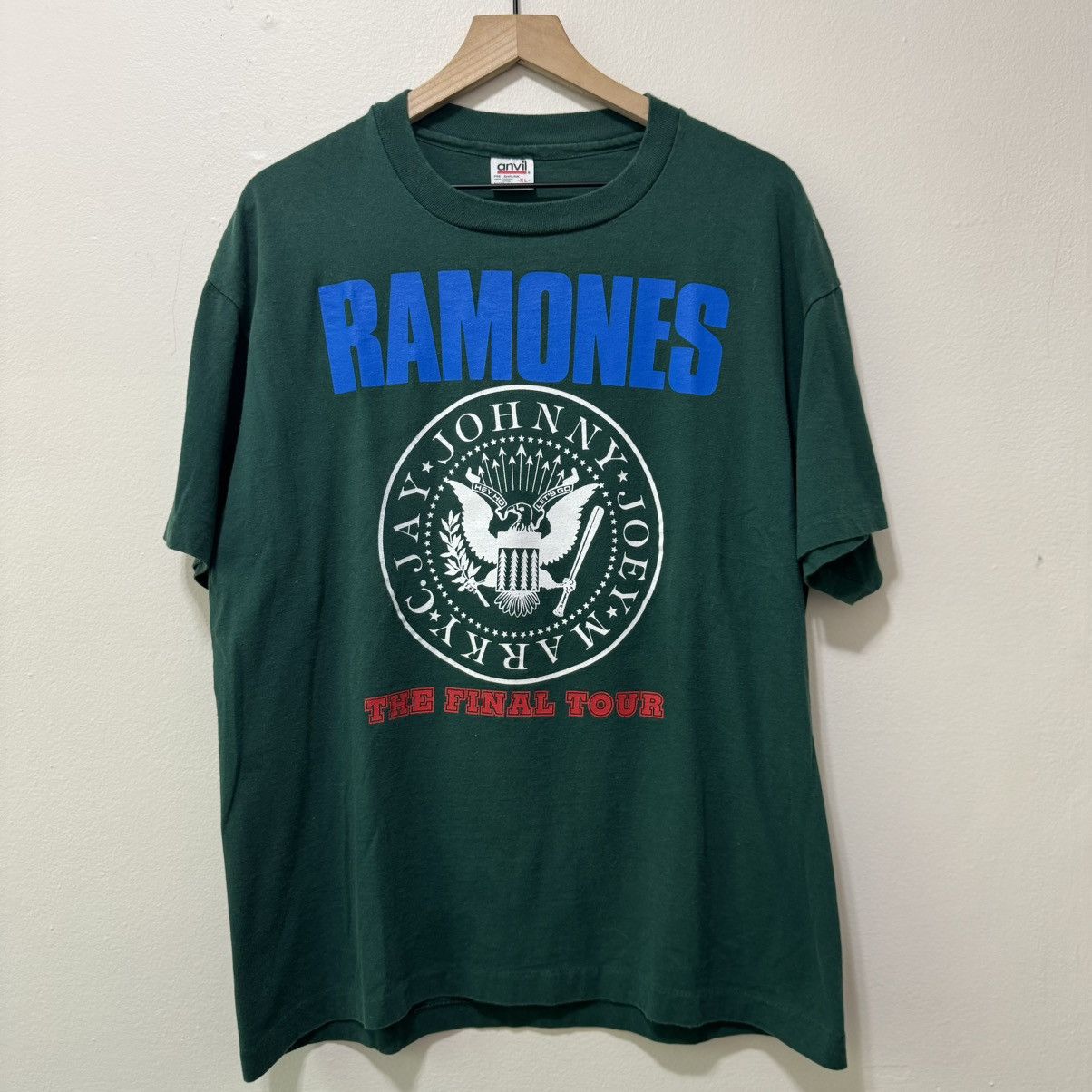 image of Band Tees x Vintage Ramones The Final Tour 1234 Band Shirt in Green, Men's (Size Large)