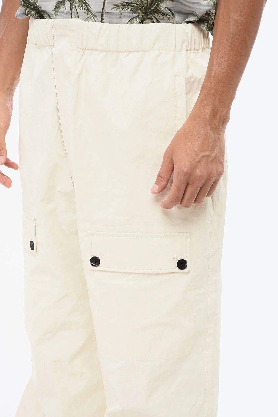 Salvatore Ferragamo og1mm0426 Coated Linen Cargo Pant in Beige Size US 34 / EU 50 - 3 Thumbnail