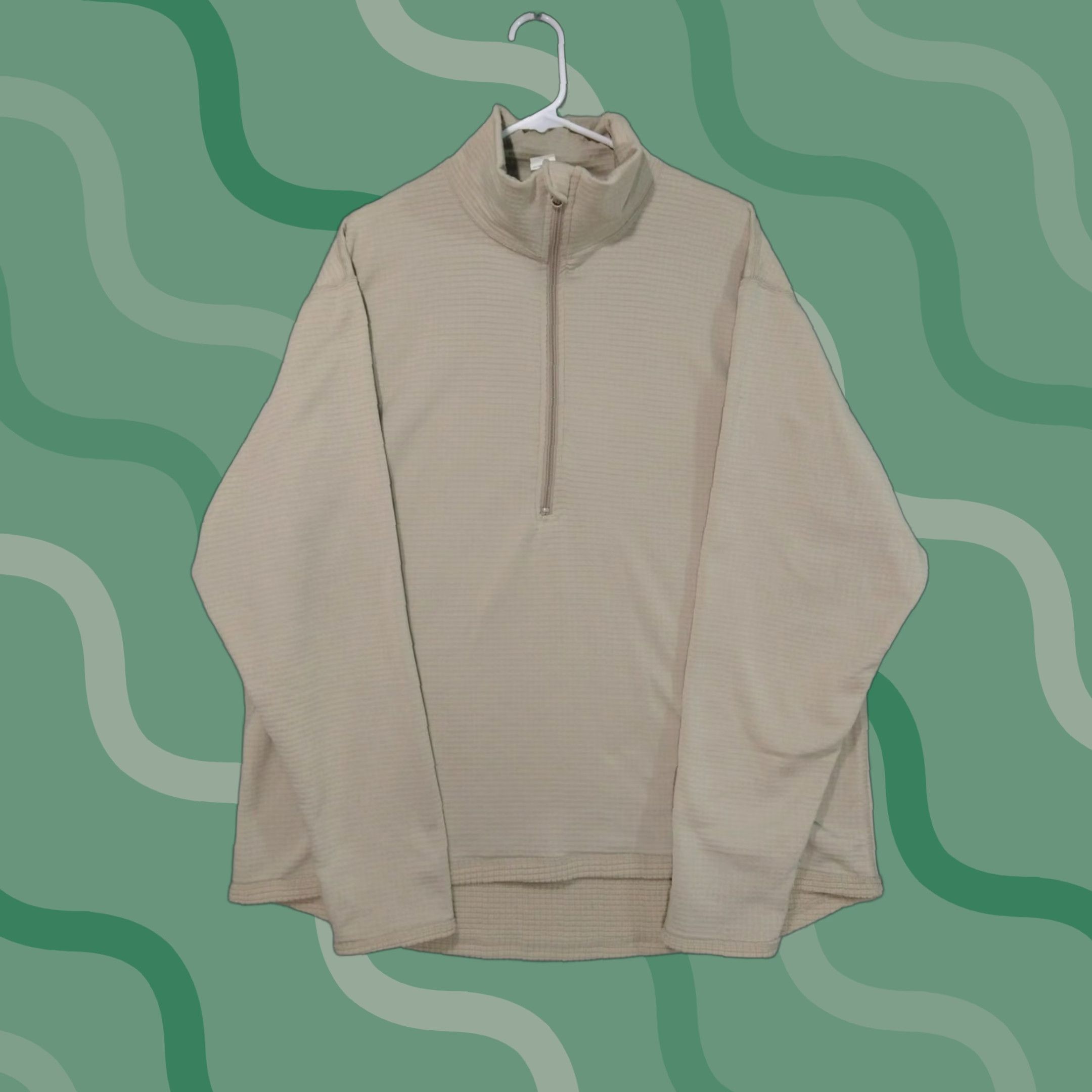 Vintage Kenyon Shirt Mens XL Beige Waffle Knit Thermal 1/4 Zip Long Sleeve Pullover Size US XL / EU 56 / 4 - 1 Thumbnail