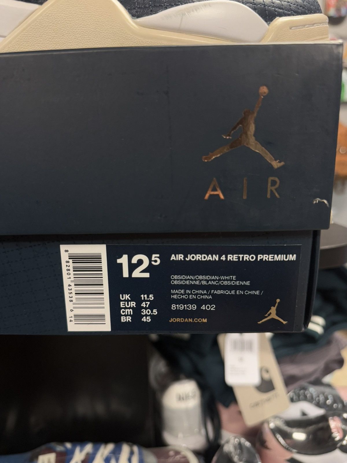 Jordan Brand × Nike Premium Jordan 4 Retro - 'Obsidian' (Size 12.5) RARE 2016 Size US 12.5 / EU 45-46 - 17 Thumbnail