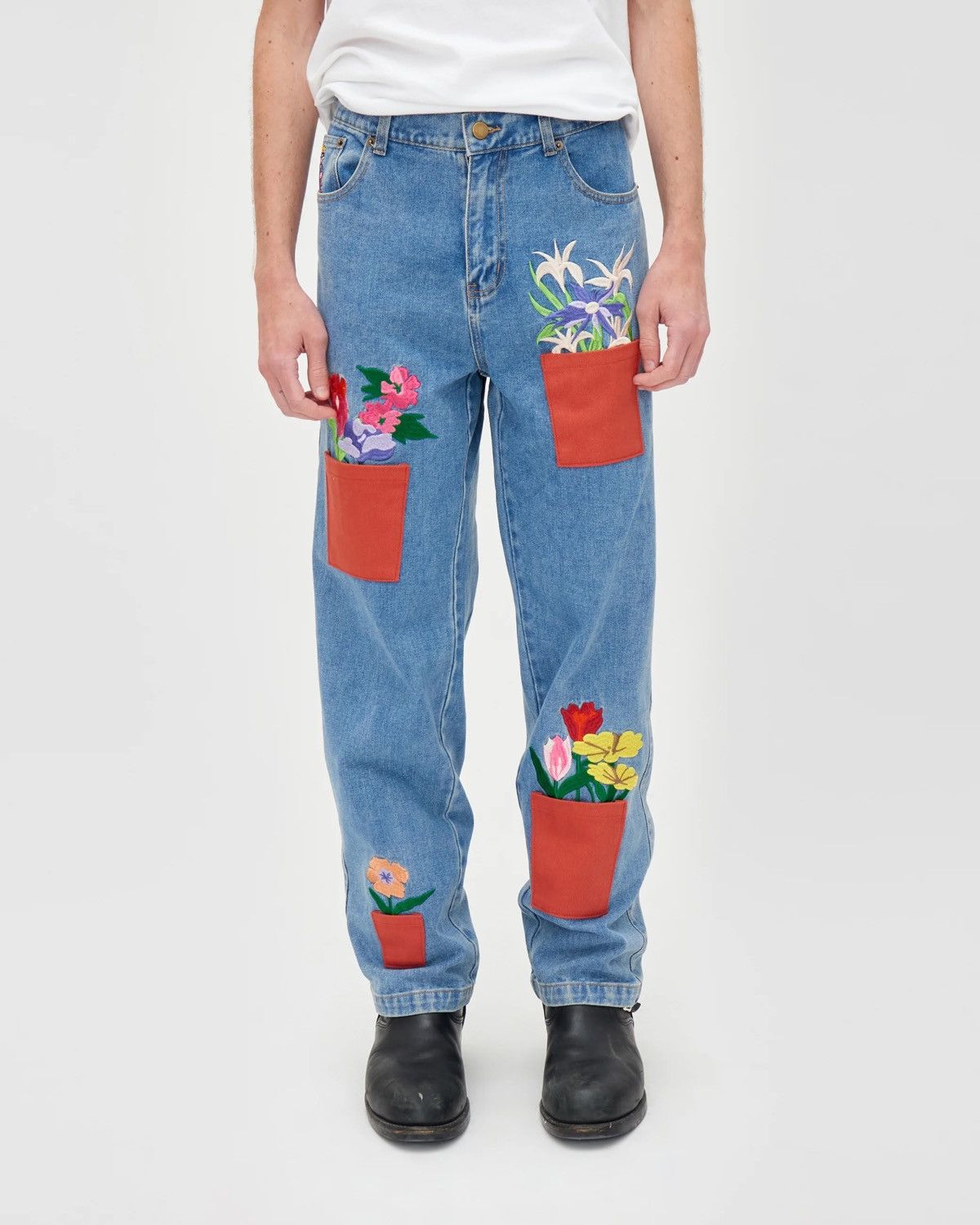 KidSuper Kidsuper Studios All Over Flower Pots Denim Jeans Size US 34 / EU 50 - 4 Thumbnail