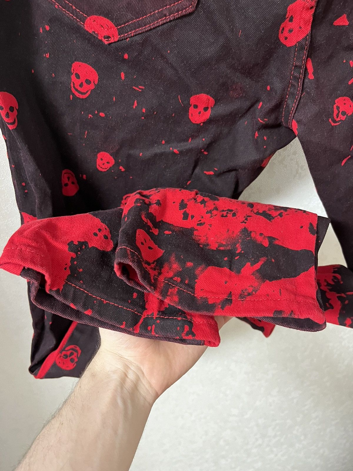 Band Tees × Vintage Avant Garde Crazy Design Skulls Rock y2k Jeans Size US 36 / EU 52 - 10 Thumbnail
