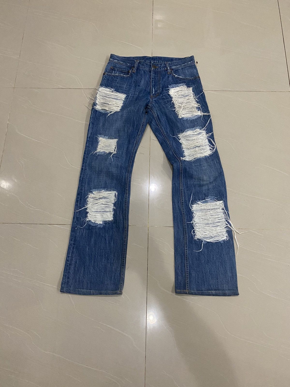 Japanese Brand Vintage Whole9 Distressed Jens Size US 30 / EU 46 - 1 Thumbnail