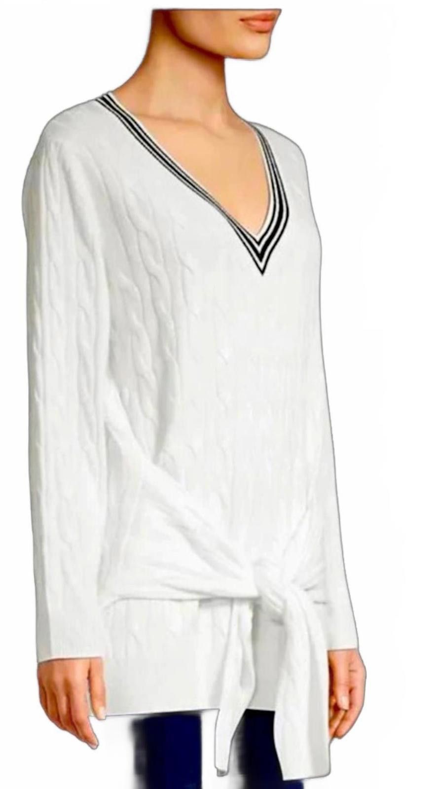 Sandro Sandro Paris Medium Ecru Emma Tie-Waist Cable Knit Sweater Size M / US 6-8 / IT 42-44 - 1 Thumbnail