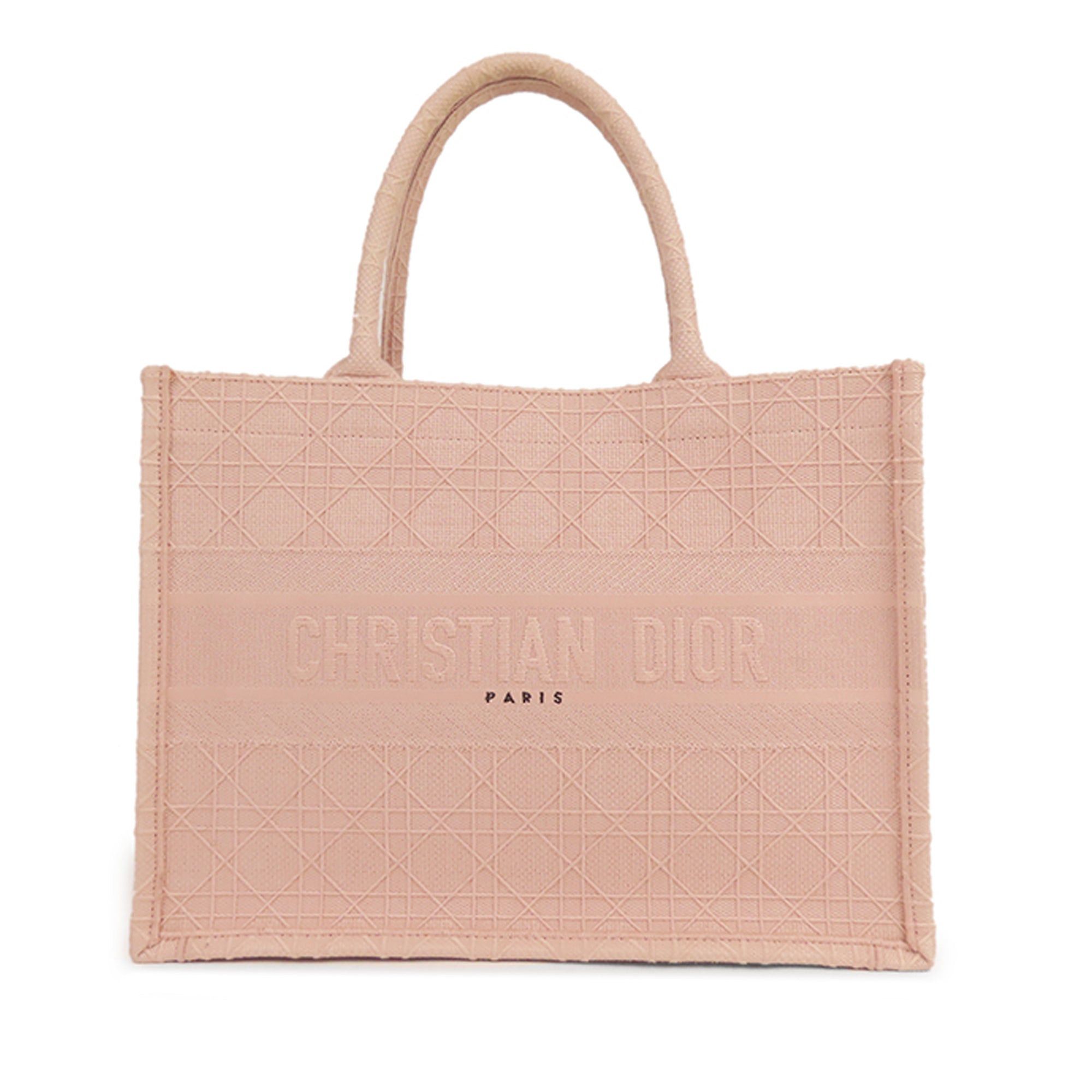 image of Dior Medium Cannage Book Tote Tote Bag in Pink, Women's