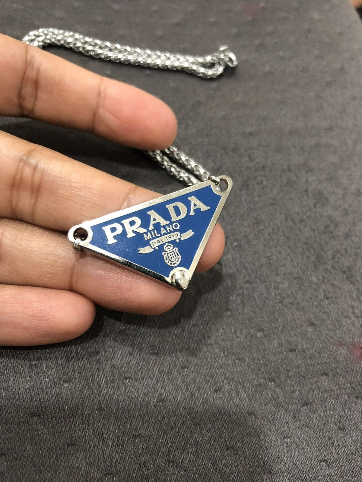 Other Vintage Repurposed Prada Milano Triangle Logo Necklace Size ONE SIZE - 3 Thumbnail