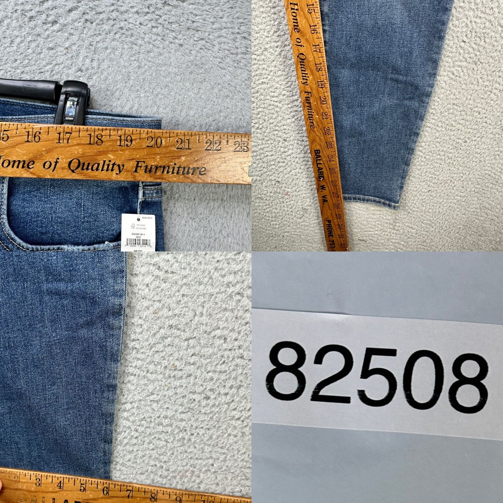 Gap Gap True Skinny Jeans Womens Blue Distressed High Rise Stretch Pocket NEW Size 42" / US 20 - 8 Thumbnail