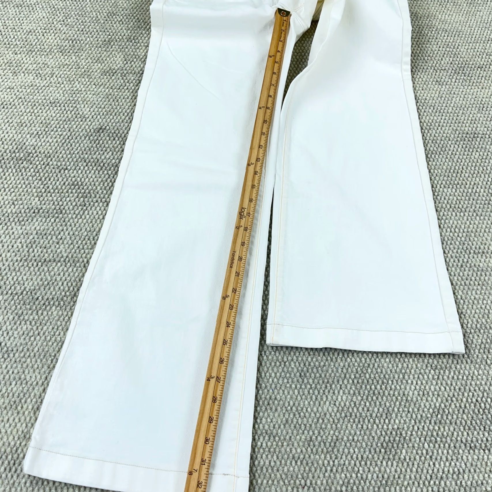 Vintage L.L. Bean Jeans Women 6 White Flared Wide Leg Denim Relaxed Fit Retro Size 28" / US 6 / IT 42 - 7 Thumbnail
