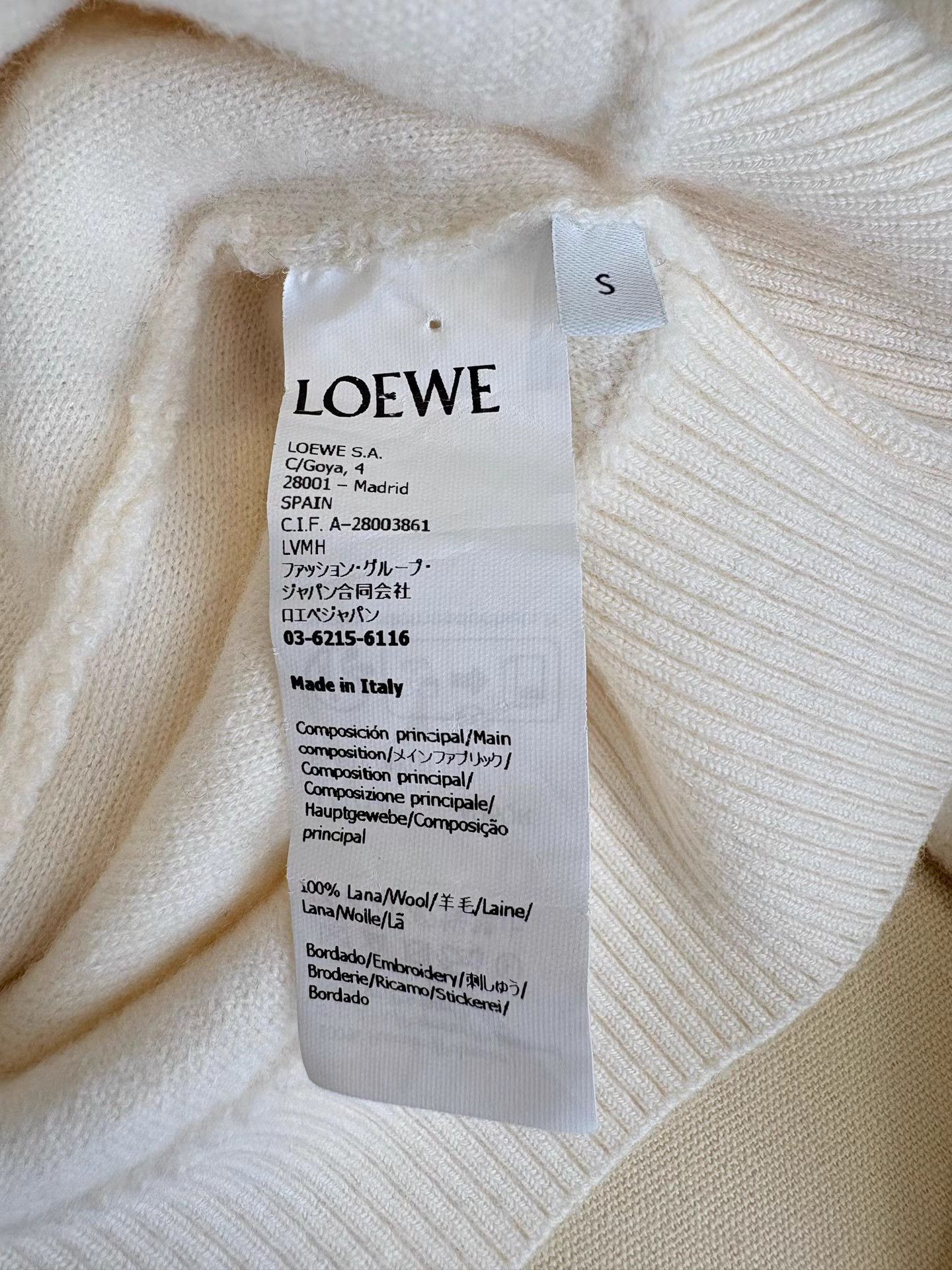 Loewe LOEWE White Wool Sweater Size S / US 4 / IT 40 - 5 Thumbnail