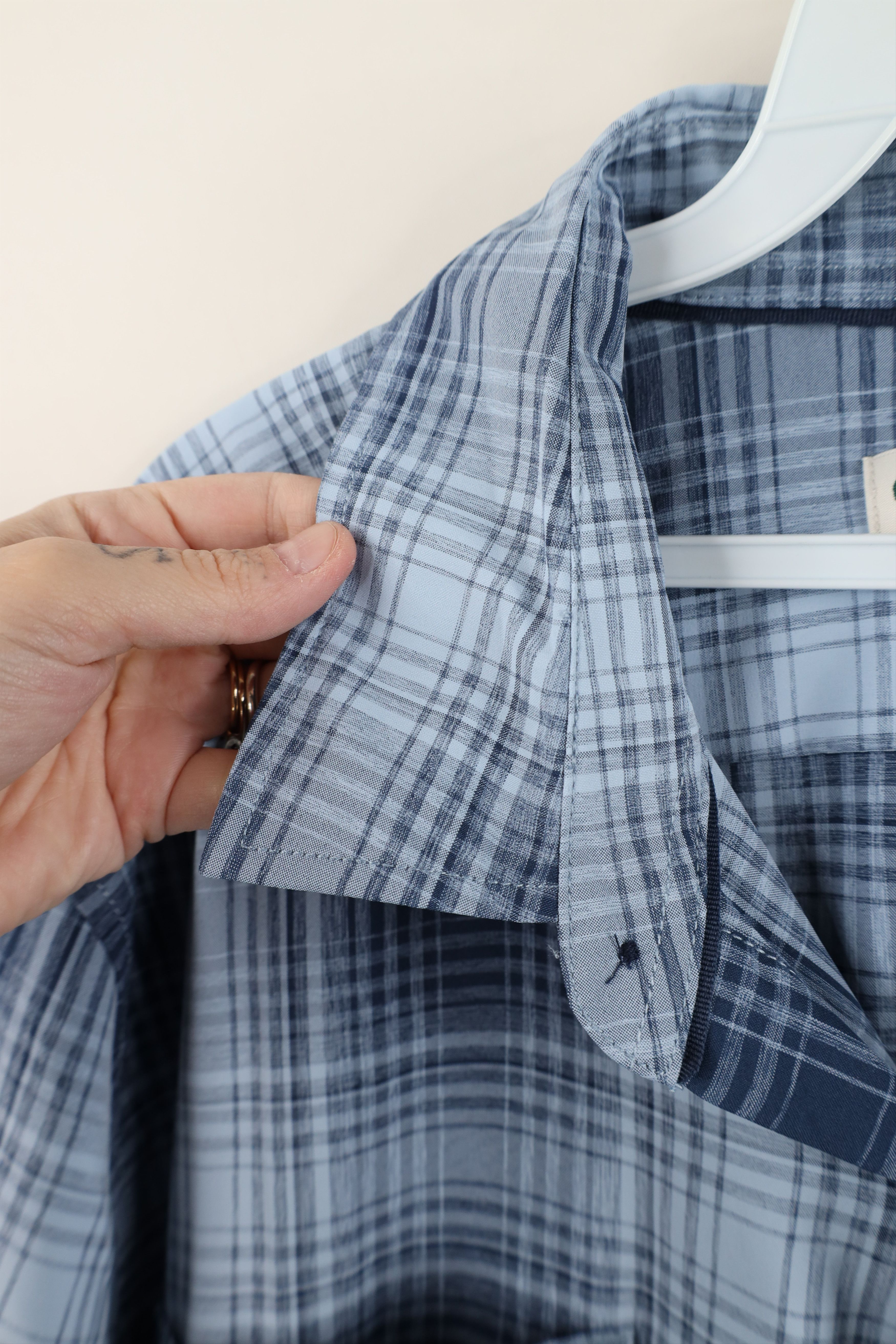 Orvis Y2K Orvis Knit Short Sleeve Collared Button Shirt Blue Plaid Size US XL / EU 56 / 4 - 8 Thumbnail