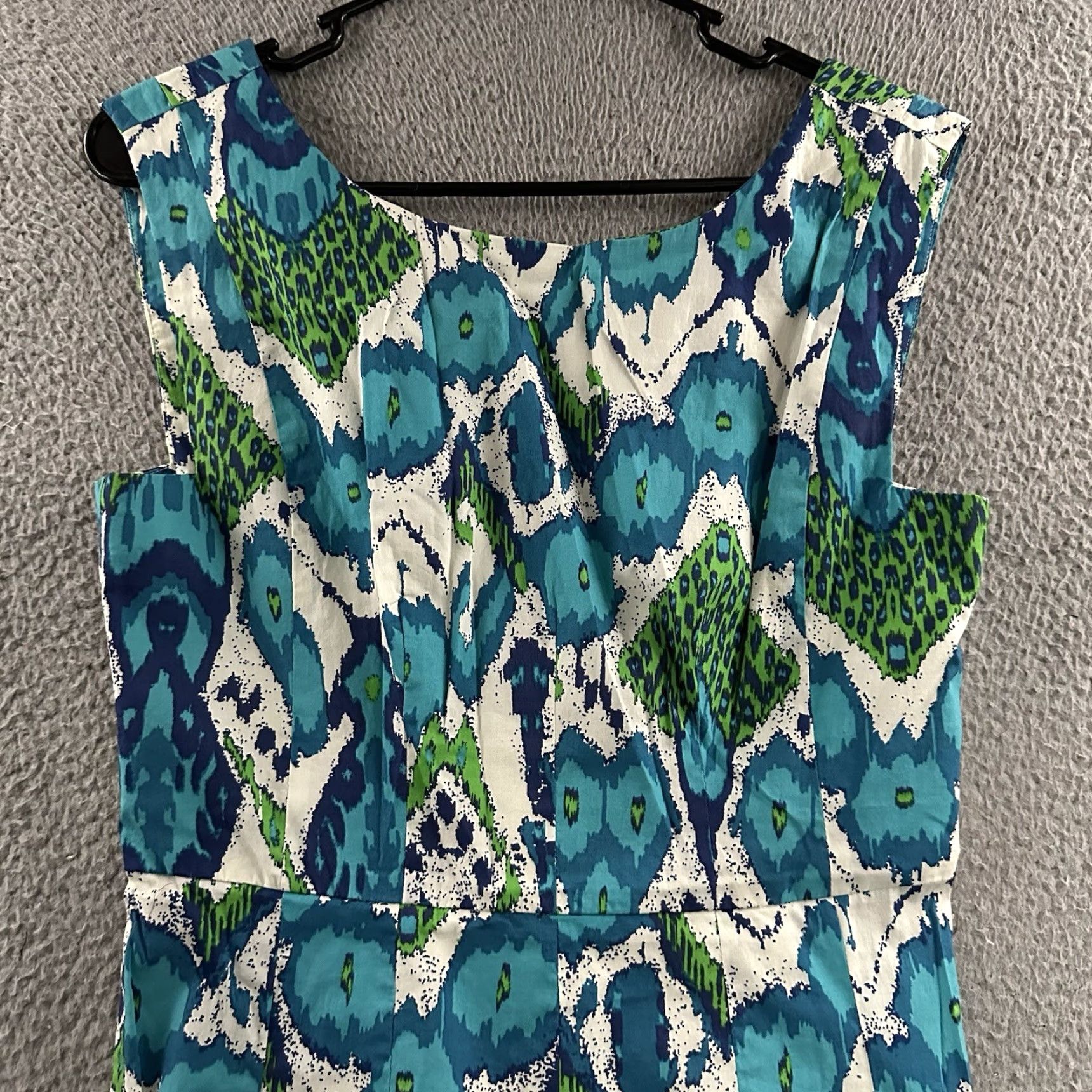 Anthropologie Plenty By Tracy Reese Womens Dress Shift Ikat Print Blue Size 4 Multicolor Anthropologie Size S / US 4 / IT 40 - 2 Thumbnail
