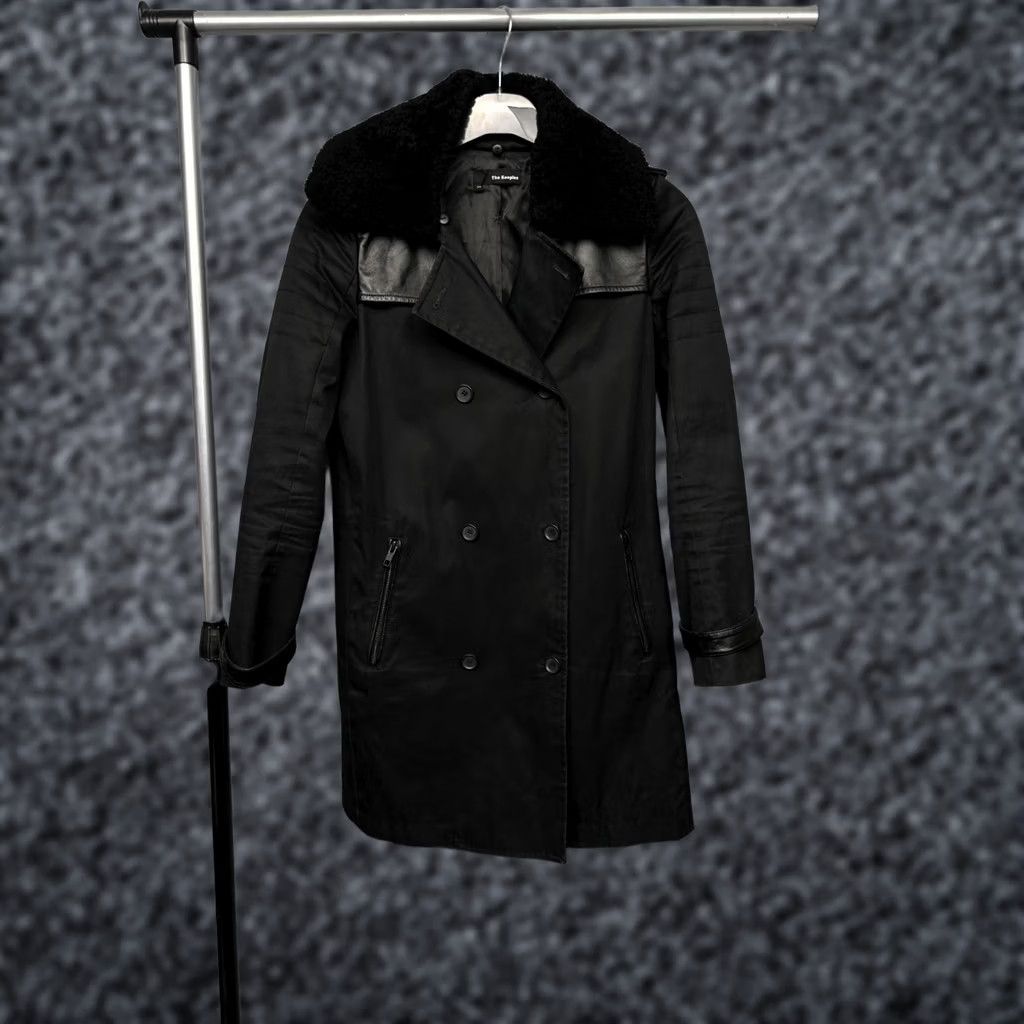 The Kooples The Kooples Coat Womens Fur Collar XS Jacket Leather Lamb Black Overcoat Womens XS Size XS / US 0-2 / IT 36-38 - 1 Thumbnail
