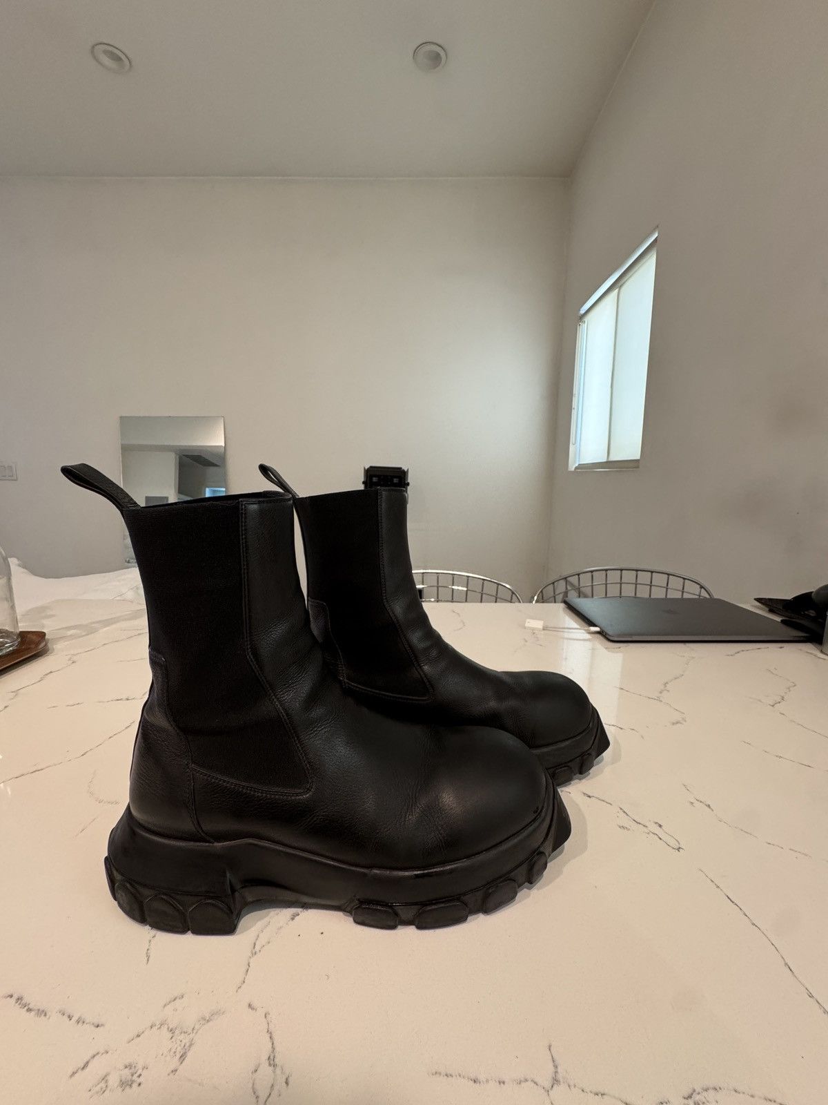 Rick Owens × Rick Owens Drkshdw RICK OWENS TRACTOR BOOTS Size US 10 / EU 43 - 3 Thumbnail