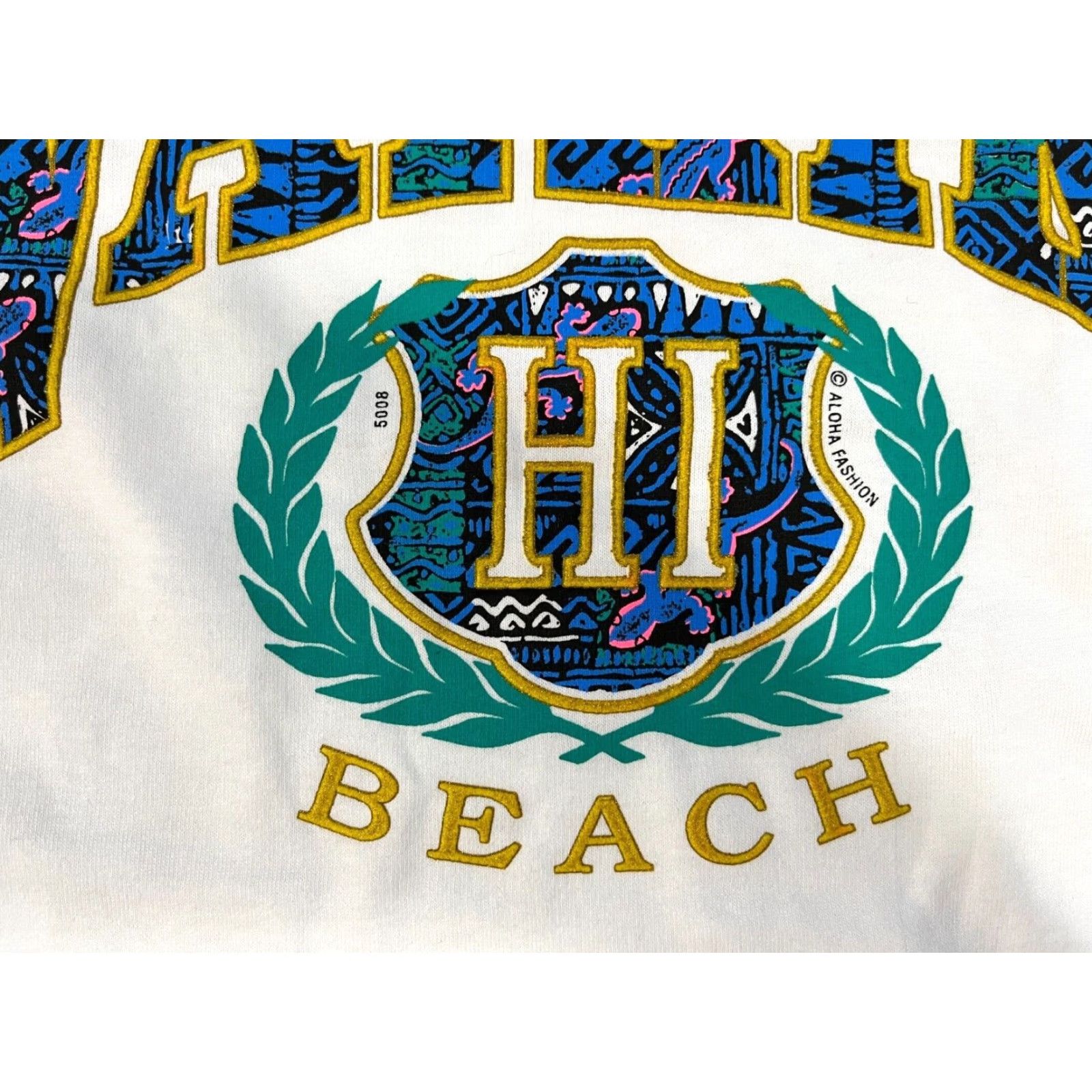 Anvil VINTAGE Anvil T-Shirt Waikiki Beach Hawaii 90s White Cotton Short Sleeve Crew Neck L Mens Size US L / EU 52-54 / 3 - 5 Thumbnail