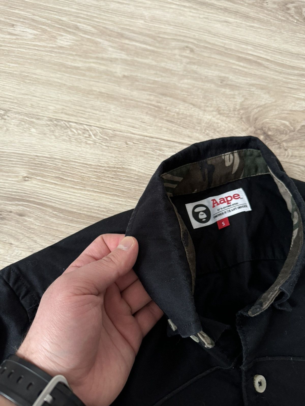 Aape Aape By A Bathing Ape Bape Black Button Up Shirt Size US S / EU 44-46 / 1 - 7 Thumbnail