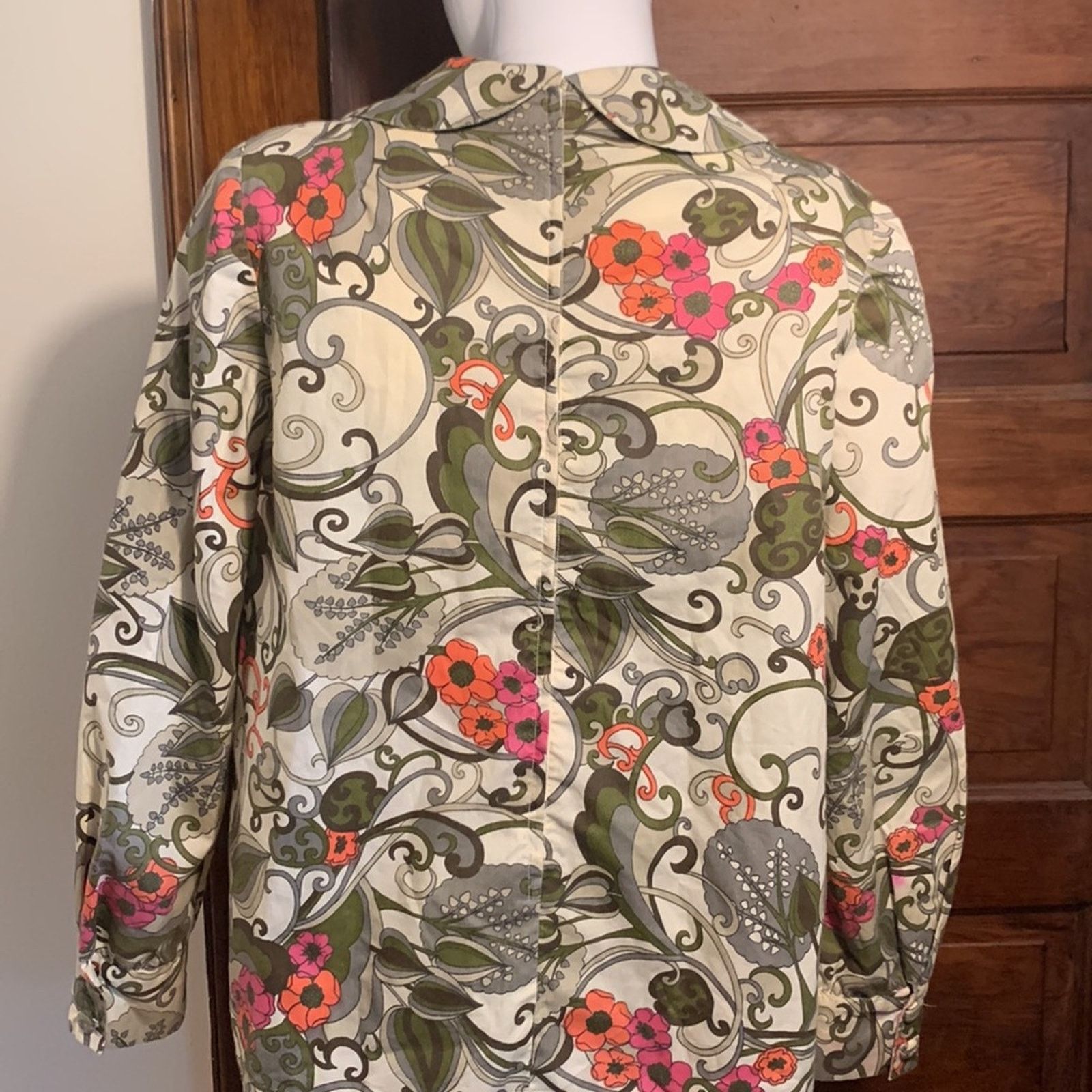 Vintage 60’s handmade retro floral botanical blouse Size M / US 6-8 / IT 42-44 - 8 Thumbnail