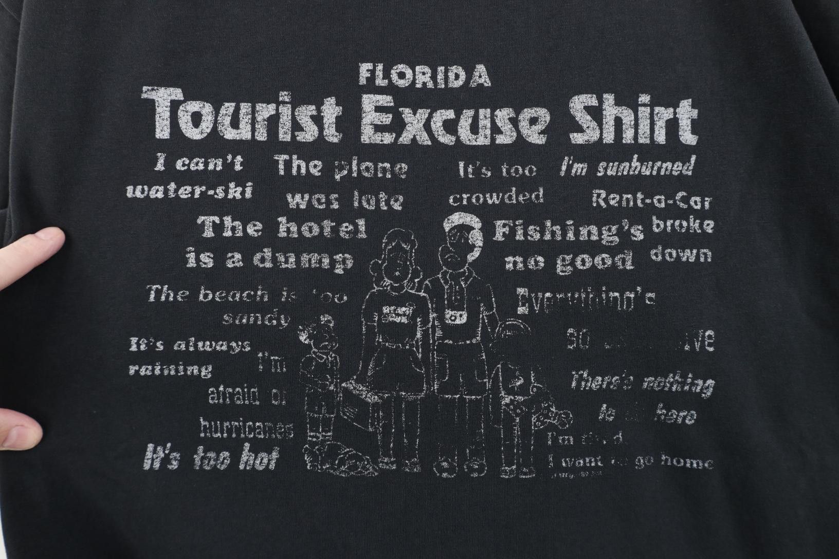 Vintage Vintage 80s Spell Florida Tourist Excuse T-Shirt Black USA Size US XL / EU 56 / 4 - 4 Thumbnail