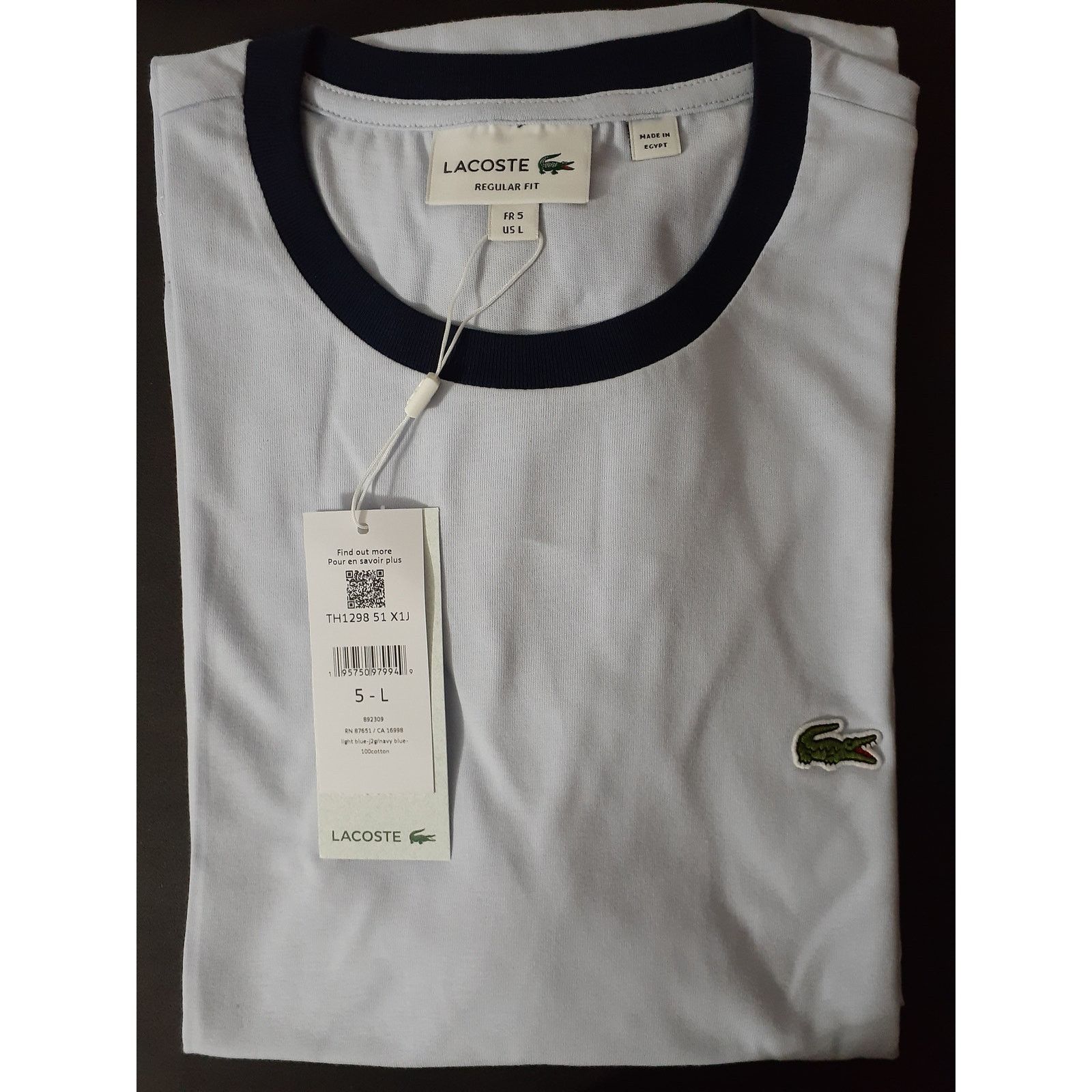 Lacoste Lacoste Men's Regular Fit Short Sleeve Crew Neck Tshirt L Size US L / EU 52-54 / 3 - 2 Thumbnail