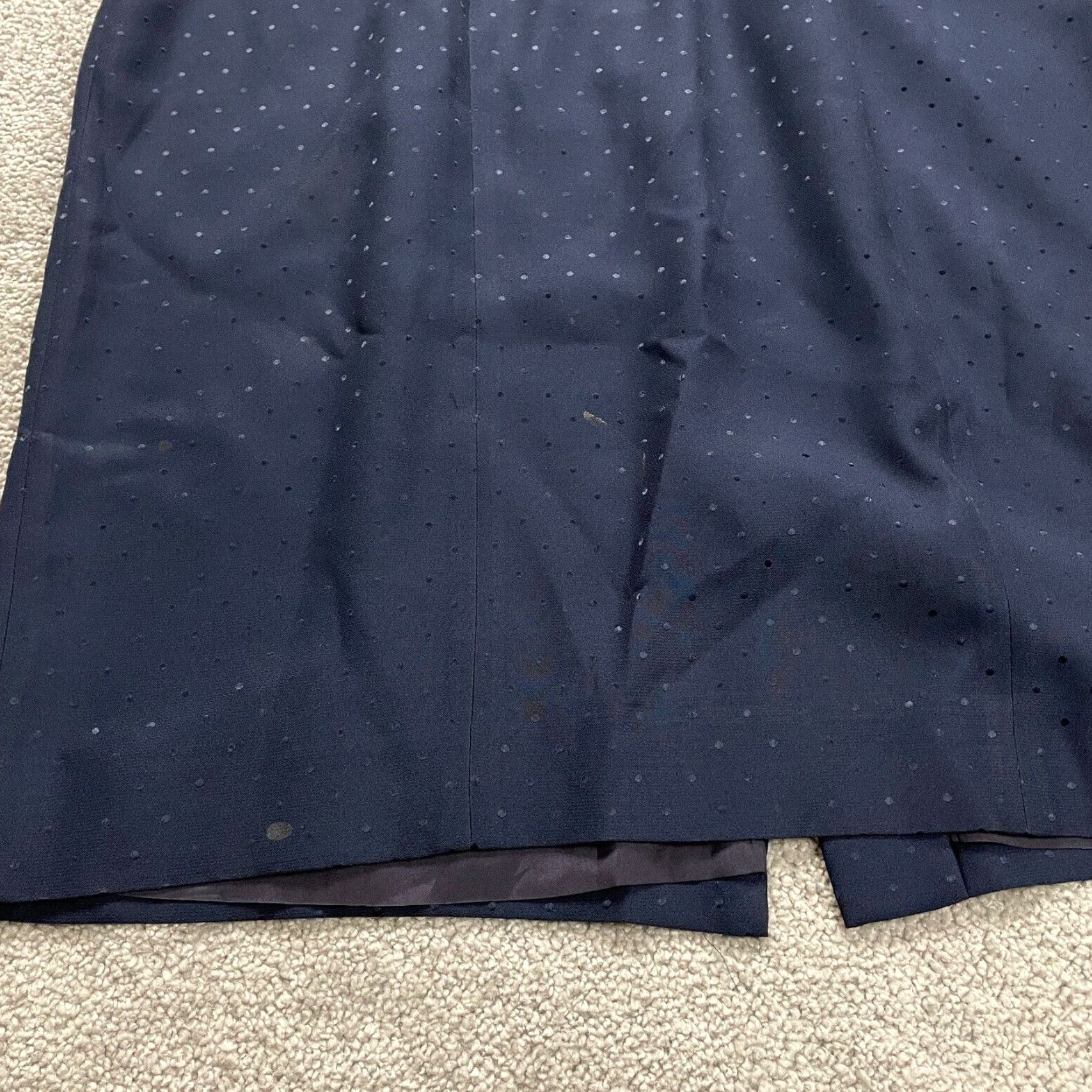 Liz Claiborne Liz Claiborne Dress Sheath Womens 14 Navy Blue Lined Back Slit Knee Length Work Size XL / US 12-14 / IT 48-50 - 5 Thumbnail