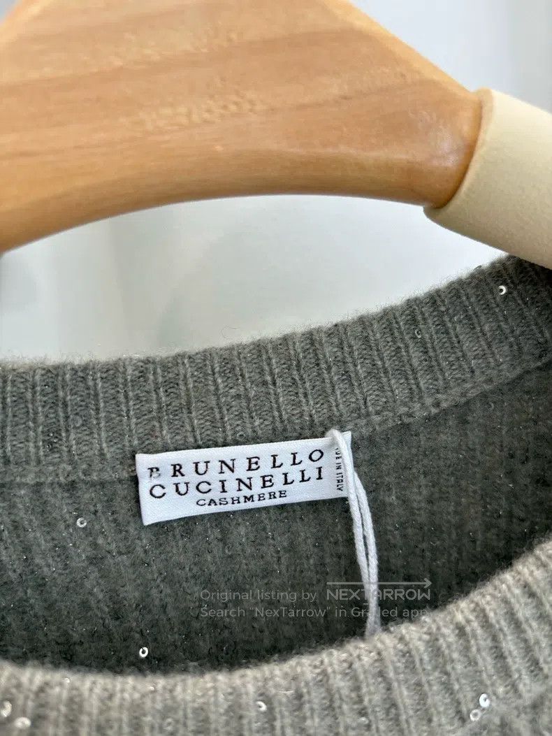 Brunello Cucinelli Brunello Cucinelli Cashmere Wool Sequined Knit Top Size M / US 6-8 / IT 42-44 - 3 Thumbnail