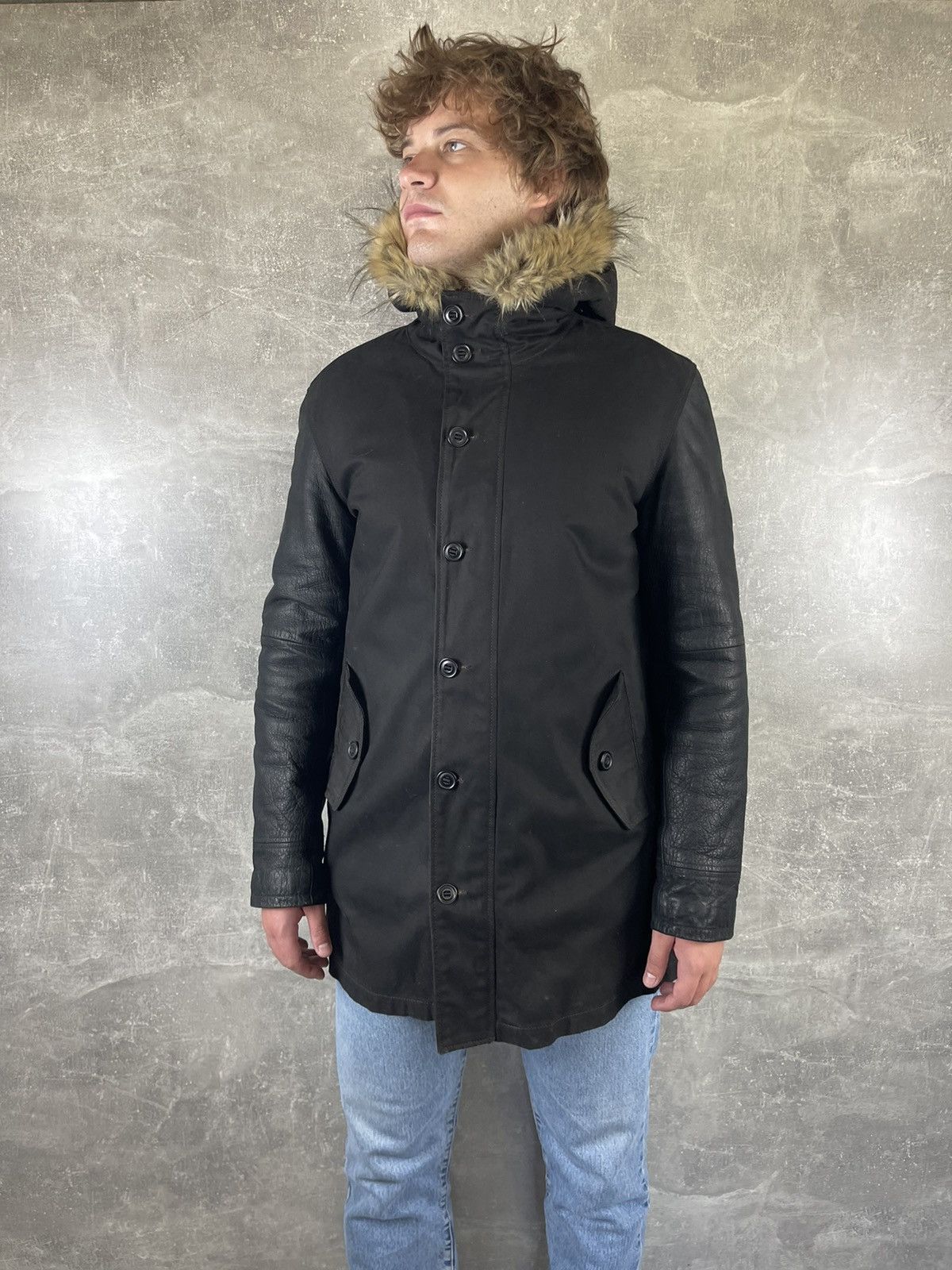 John Varvatos Archive John Varvatos USA Leather/Wax Cotton Parka Jacket Size US M / EU 48-50 / 2 - 2 Thumbnail