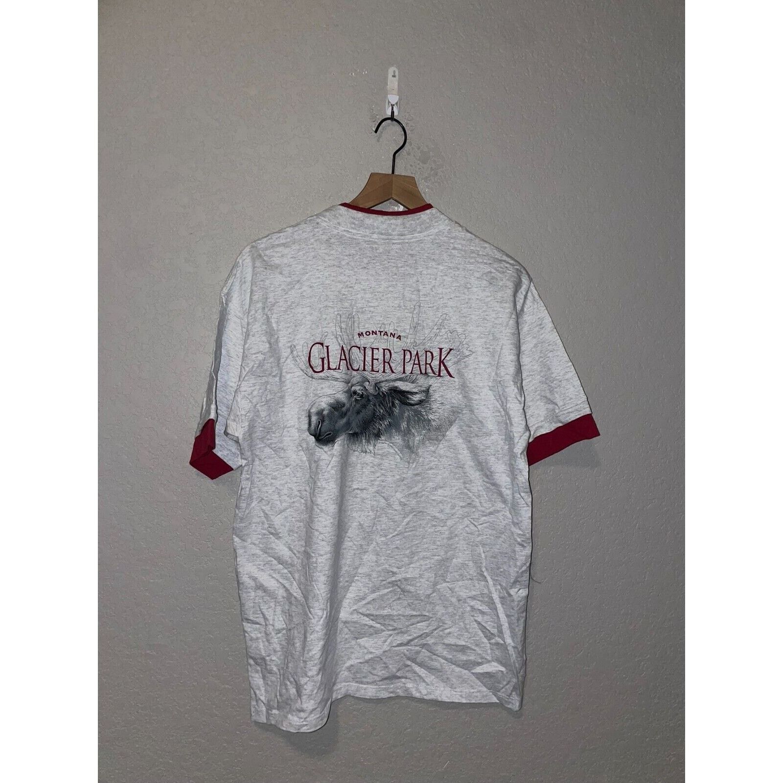 Vintage Vintage Montana Glacier Park Shirt Moose Animal Gray Tee VTG Size US L / EU 52-54 / 3 - 7 Thumbnail