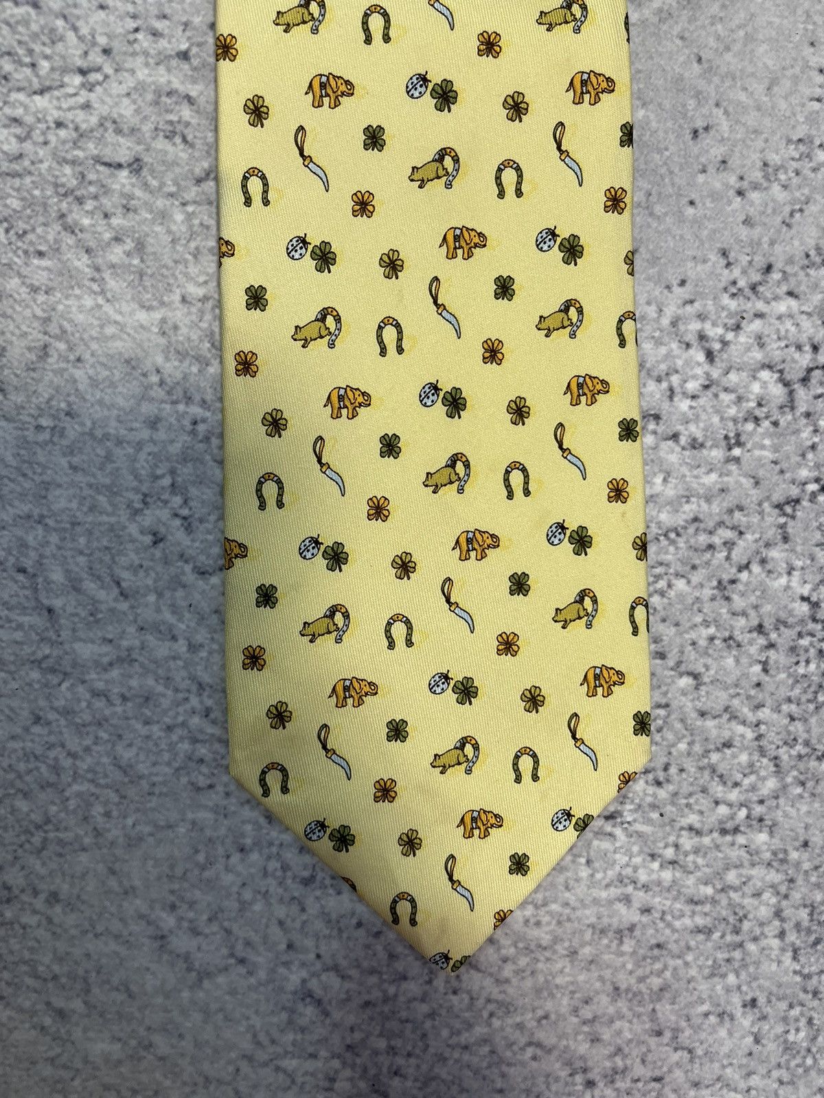 Salvatore Ferragamo Salvatore Ferragamo Tie 100% Silk Monogram Floral Animals Size ONE SIZE - 9 Thumbnail