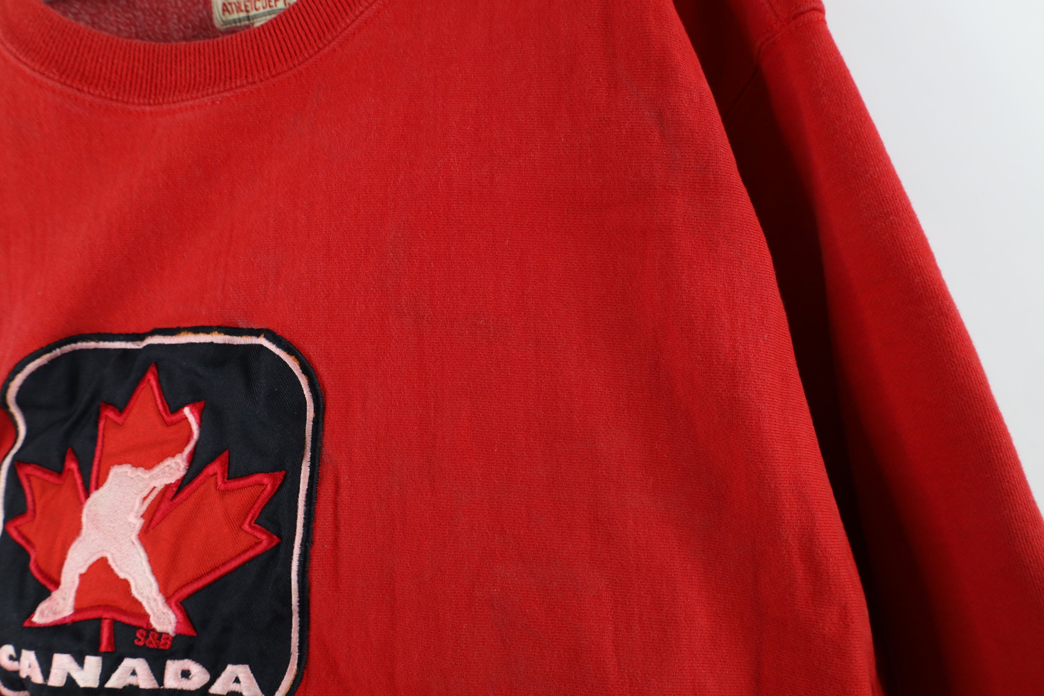 Vintage Vintage 90s Y2K Heavyweight Canada Hockey Sweatshirt Red Size US XXL / EU 58 / 5 - 9 Thumbnail
