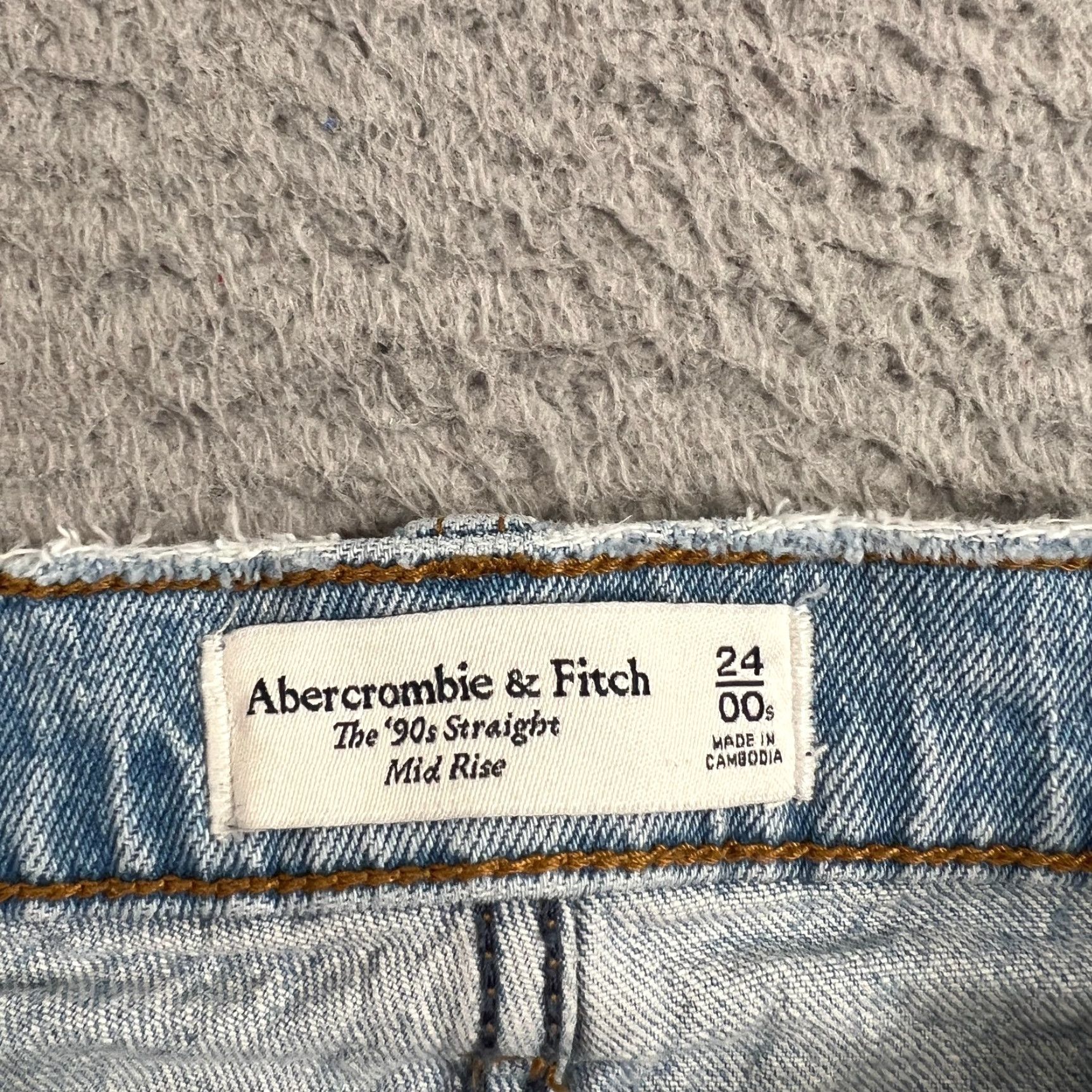 Abercrombie & Fitch Abercrombie & Fitch The 90s Straight Mid Rise Blue Denim Jeans Women 00 Size 24" / US 00 / IT 34 - 6 Thumbnail
