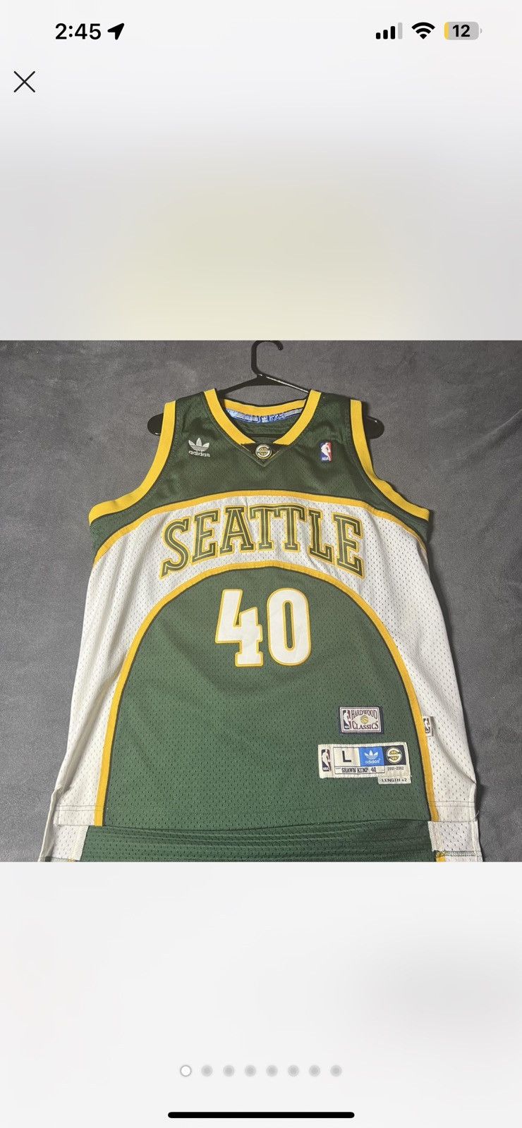 NBA SHAWN KEMP Seattle SUPERSONICS Sonics 2001-02 HWC Throwback Size US L / EU 52-54 / 3 - 1 Thumbnail