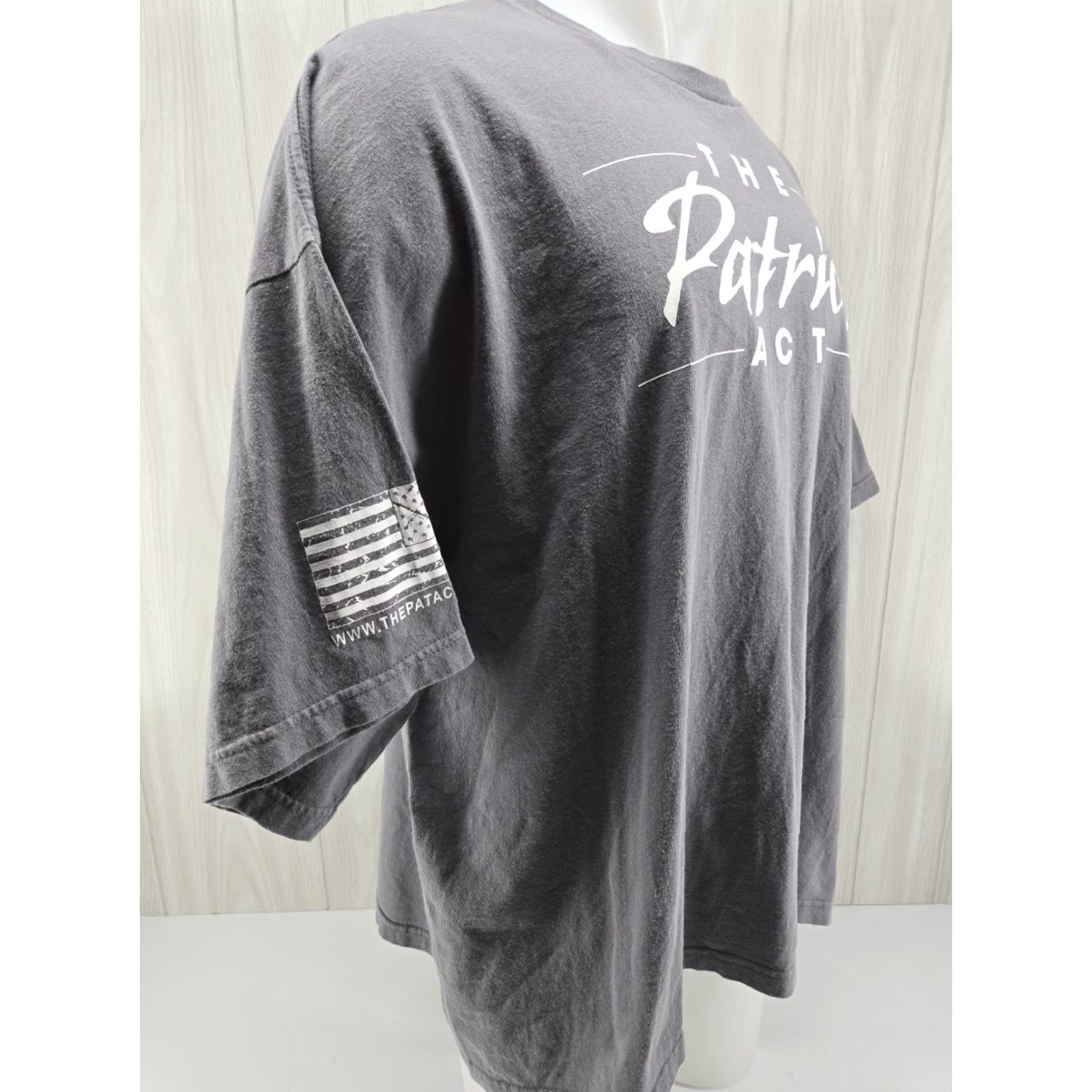 Vintage VINTAGE Bayside The Patriot Act T Shirt Gray 3XL Mens Short Sleeve Crew Neck Graphic Print Size US XXL / EU 58 / 5 - 6 Thumbnail