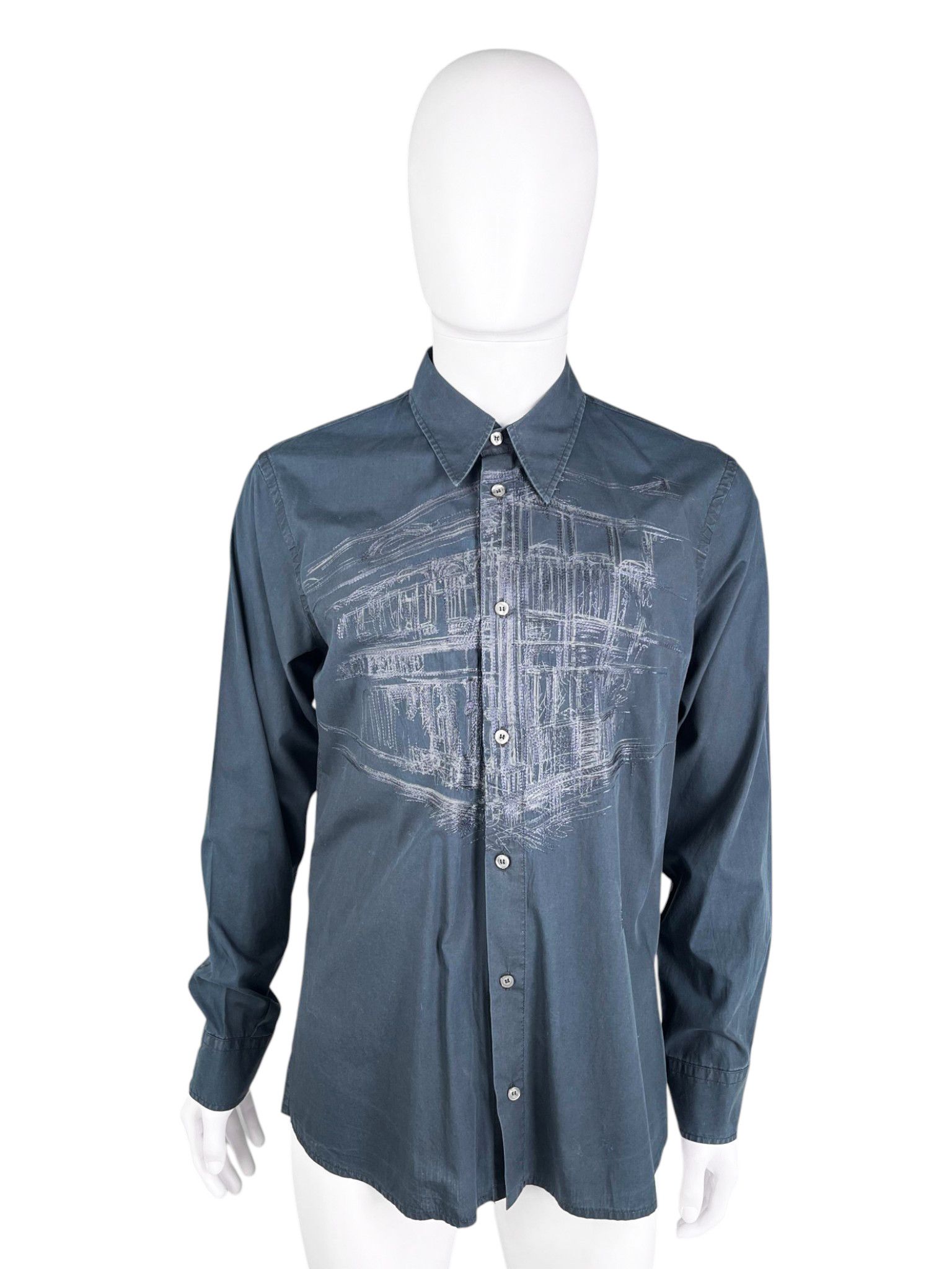 Gianfranco Ferre Gianfranco Ferrè 2000's Cotton Shirt Architectural Print Size US XL / EU 56 / 4 - 1 Thumbnail