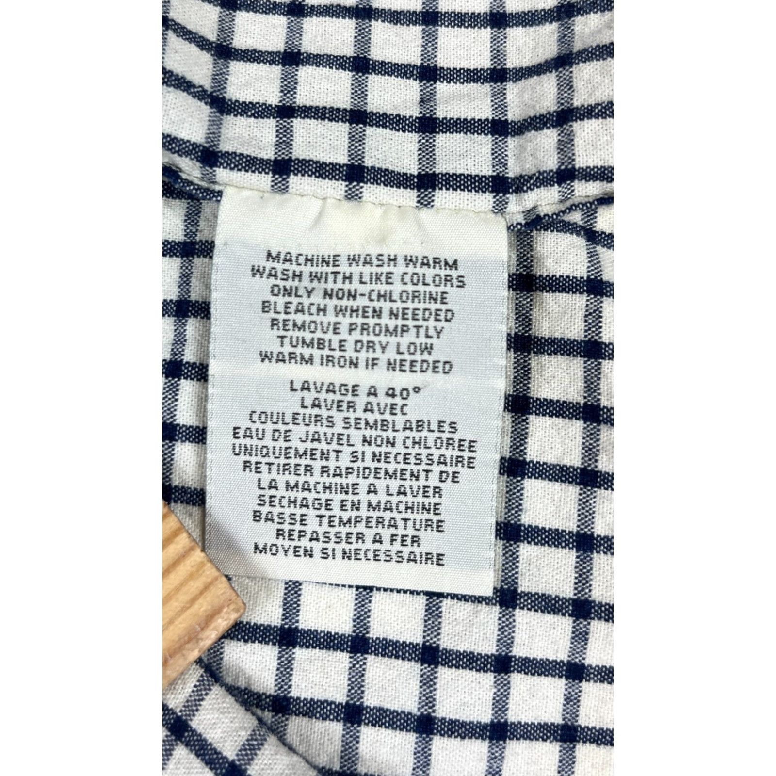 Vintage Ralph Lauren Denim & Supply Button-Up Shirt Mens Cotton Check Long Sleeve Sz L White Navy Size US L / EU 52-54 / 3 - 7 Thumbnail