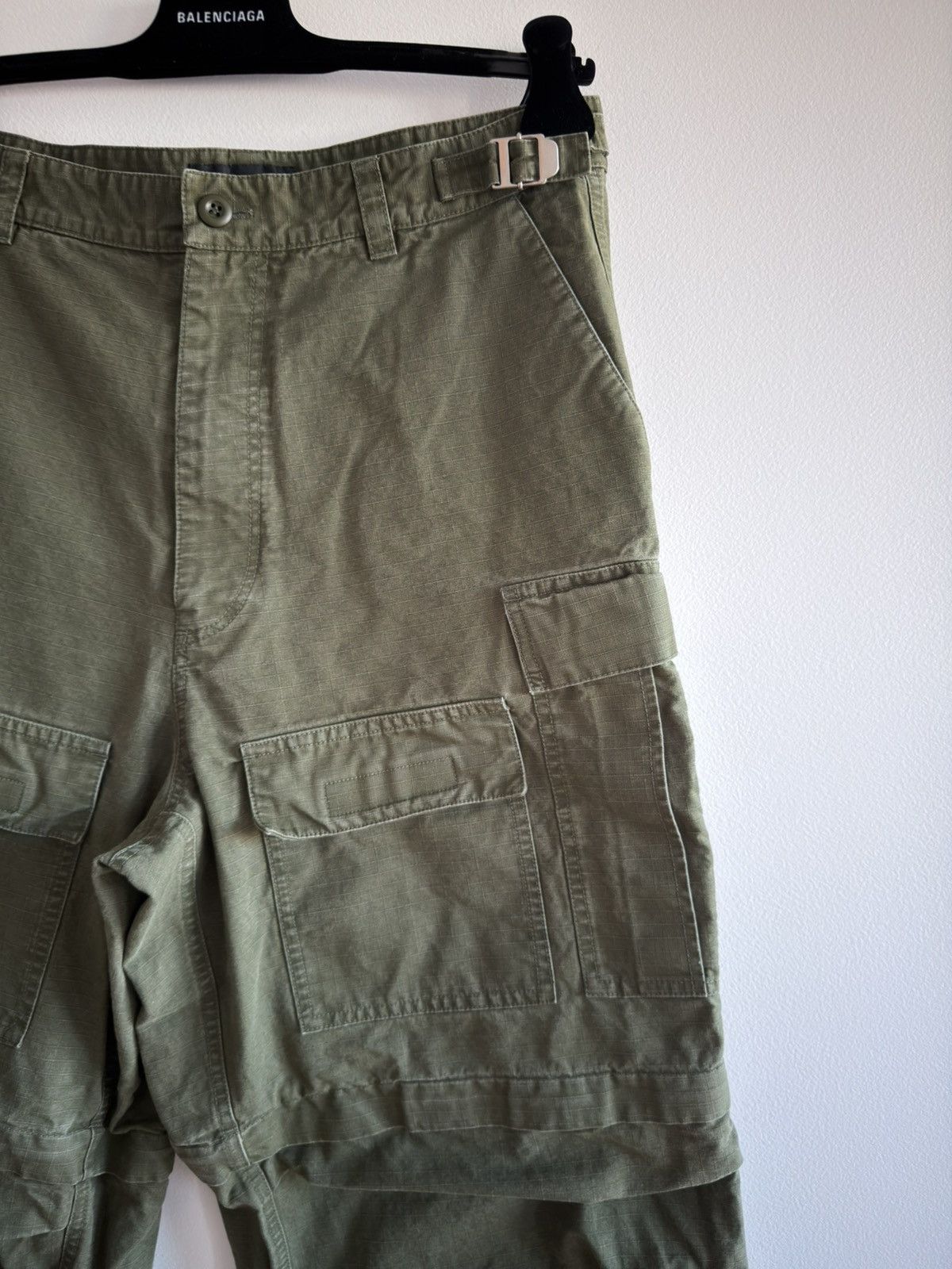 Balenciaga *DEMNA* BALENCIAGA RIPSTOP CARGO BAGGY PANTS Sz 48 green Size US 32 / EU 48 - 5 Thumbnail