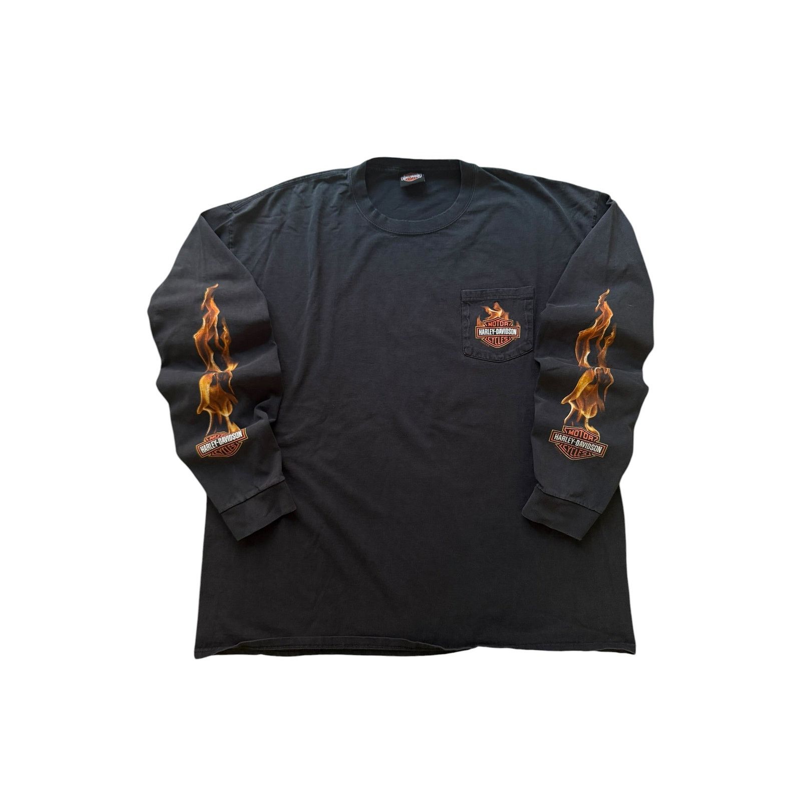 Harley Davidson Vintage 90s Harley Davidson Flame Long Sleeve