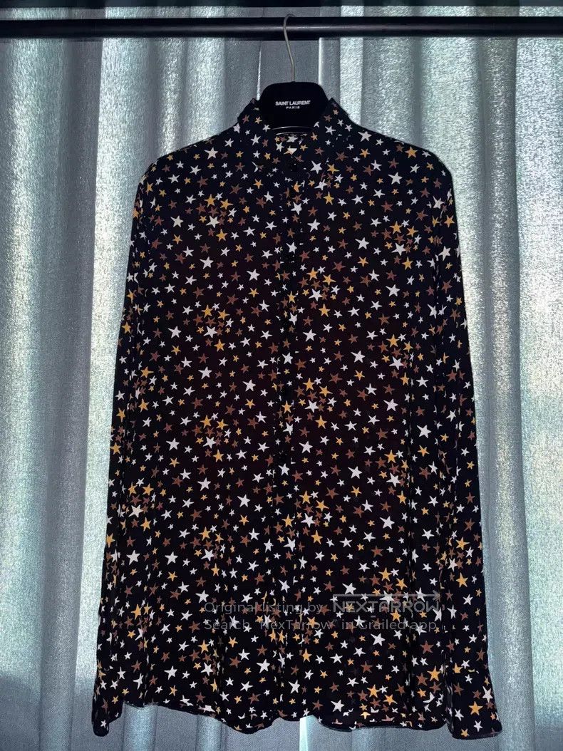 Saint Laurent Paris Saint Laurent Paris size 40 Yellow and White Star Print Sh Size US XL / EU 56 / 4 - 1 Thumbnail