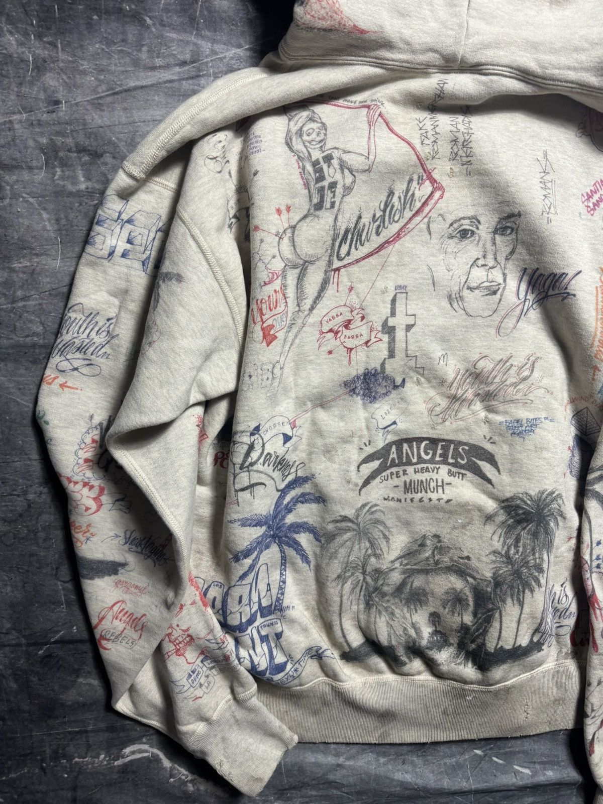 Born X Raised × Saint Michael Saint Michael Born X Raised Graffiti Hoodie Size US XL / EU 56 / 4 - 10 Thumbnail
