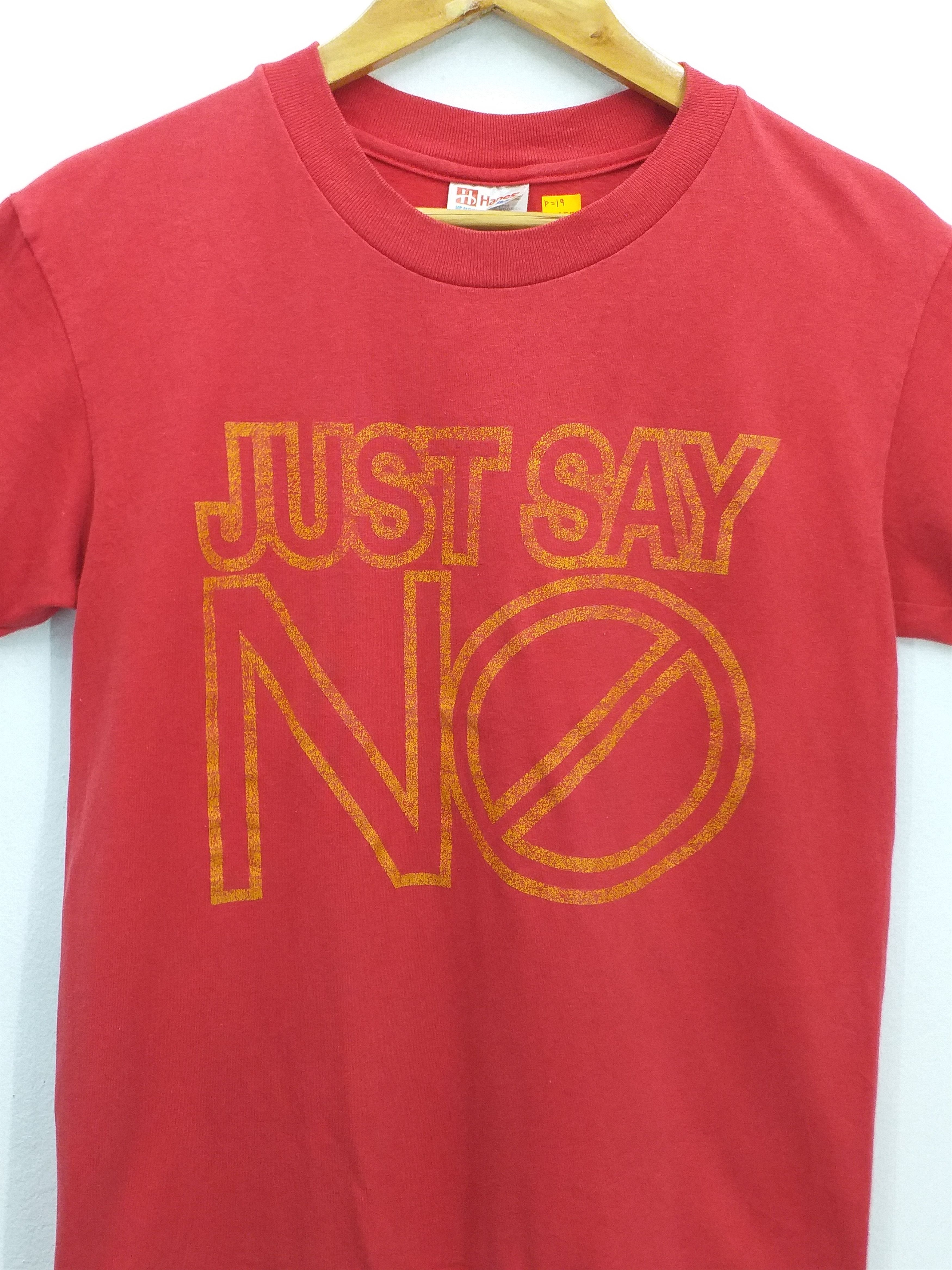Hanes Vintage Just Say No Medium Tee -C017 Size US M / EU 48-50 / 2 - 3 Thumbnail